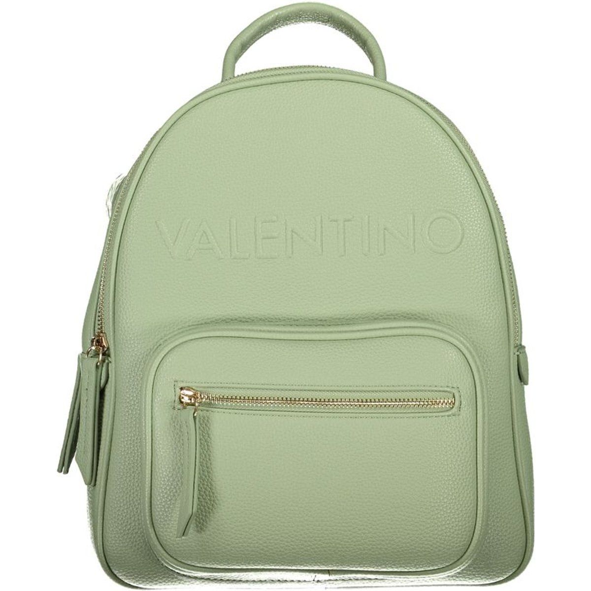 Genarbter Kunstleder-Rucksack mit Logoprägung