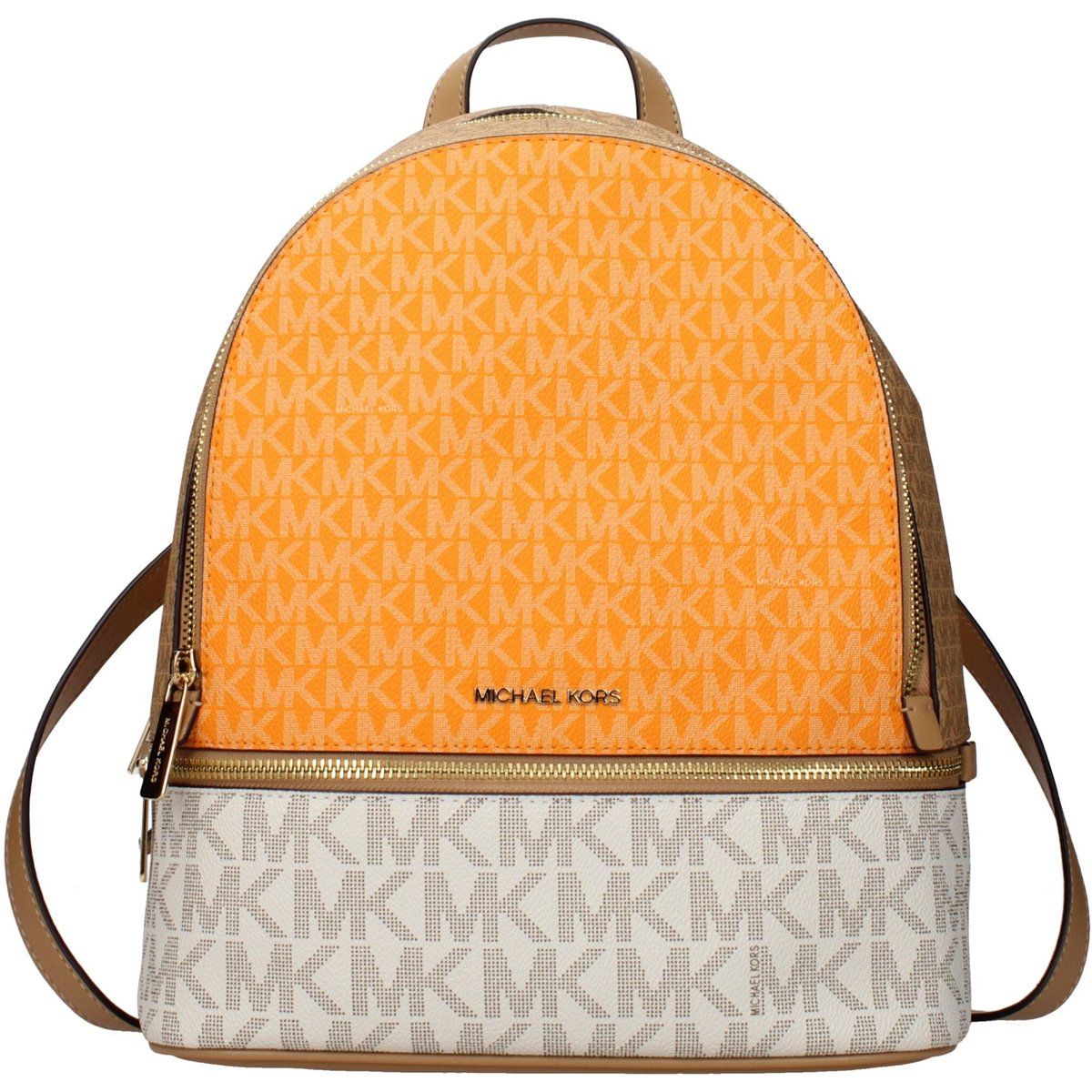 Color-Block Rucksack mit Monogramm-Muster