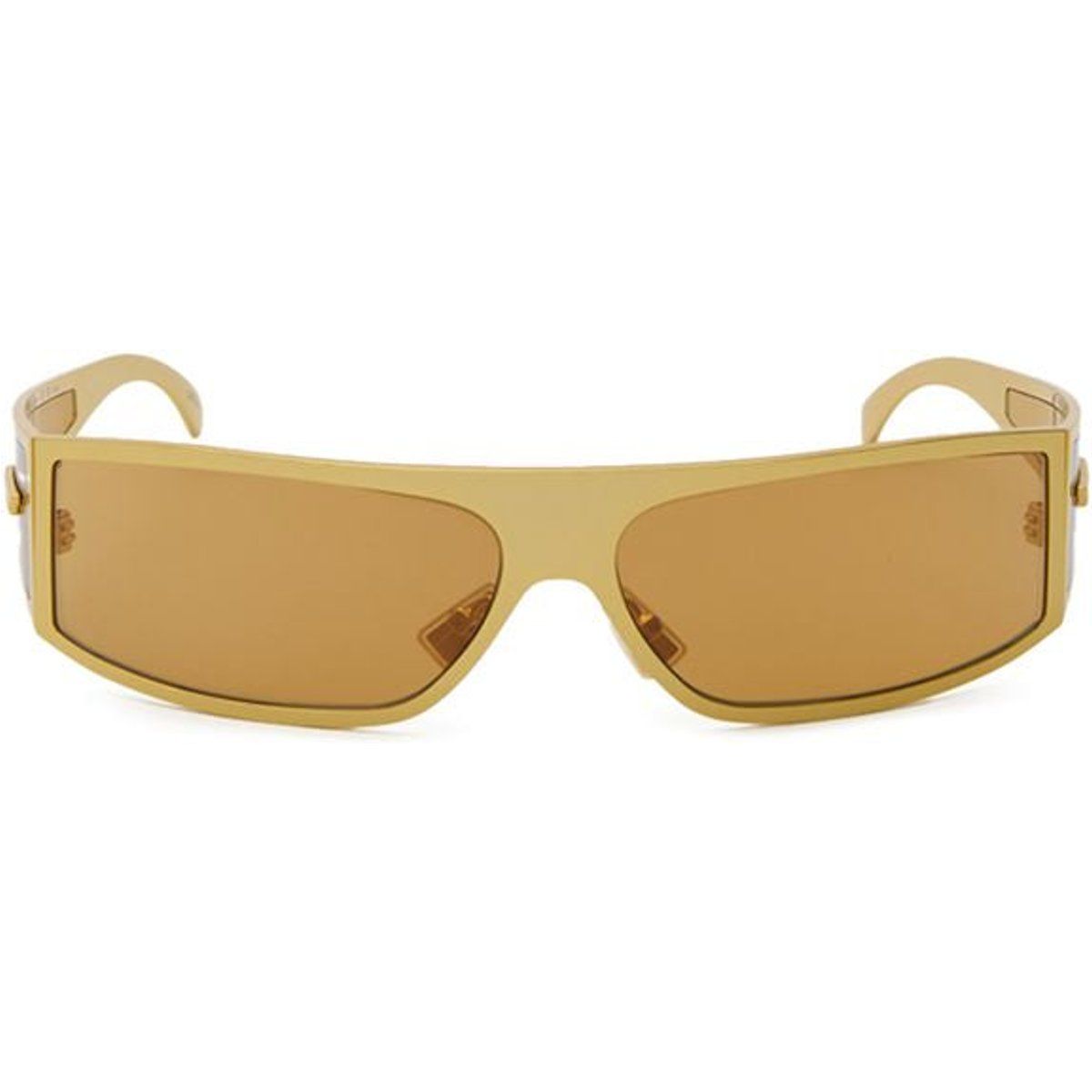 Rechteckige Wraparound Metall-Sonnenbrille