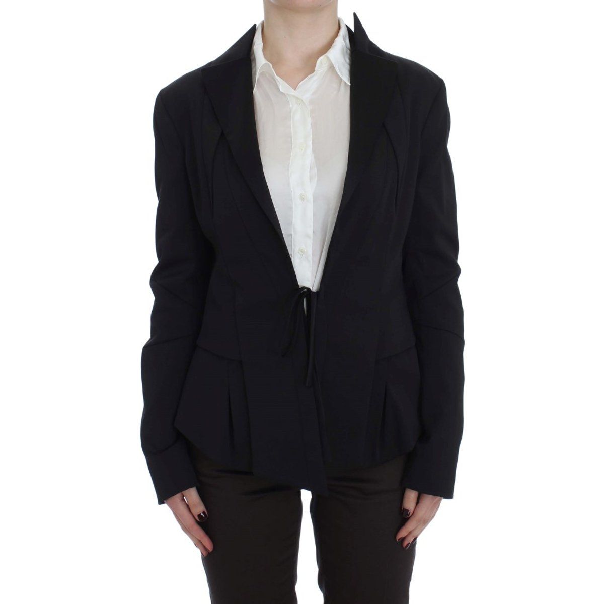 Taillierter Schößchen-Blazer mit Bindegürtel