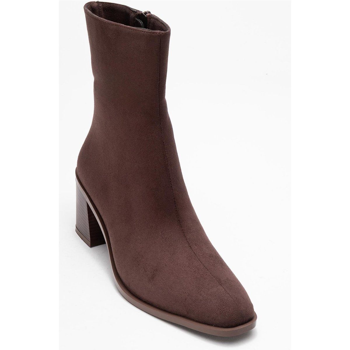 Minimalistische Stiefelette mit Blockabsatz
