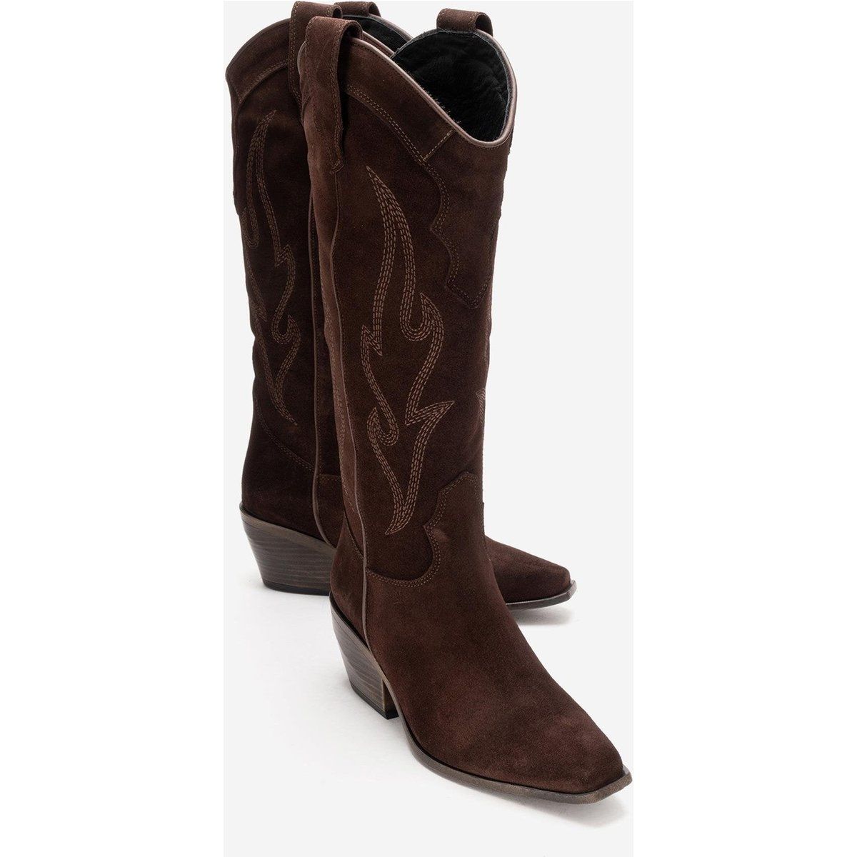 Western-Kniestiefel aus Wildleder