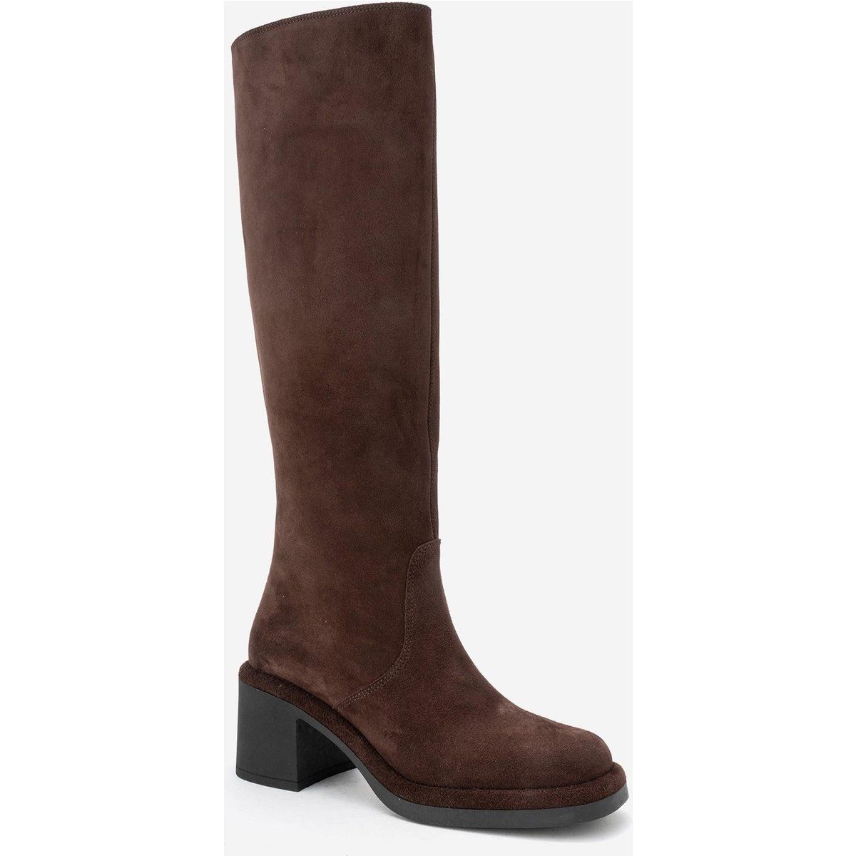Minimalistische kniehohe Wildlederstiefel