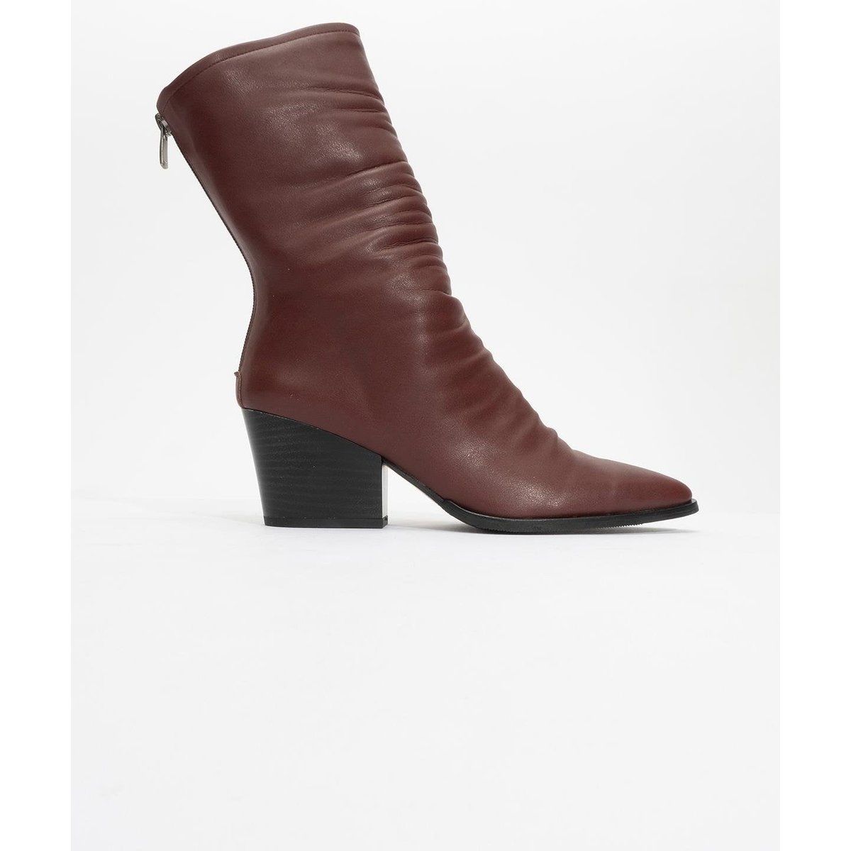 Elegante geraffte Blockabsatz-Stiefel