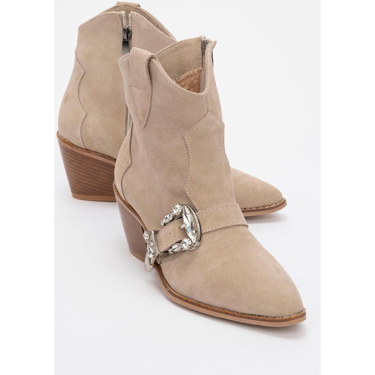 Western-Boots mit Kristallschnalle