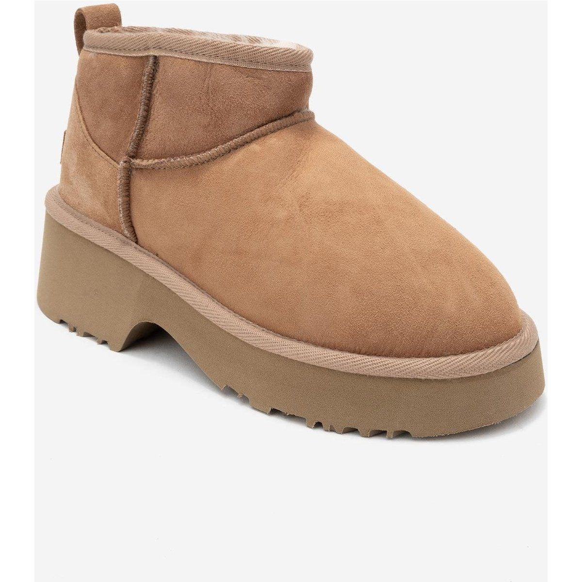 Plateau Mini-Boots aus Wildleder