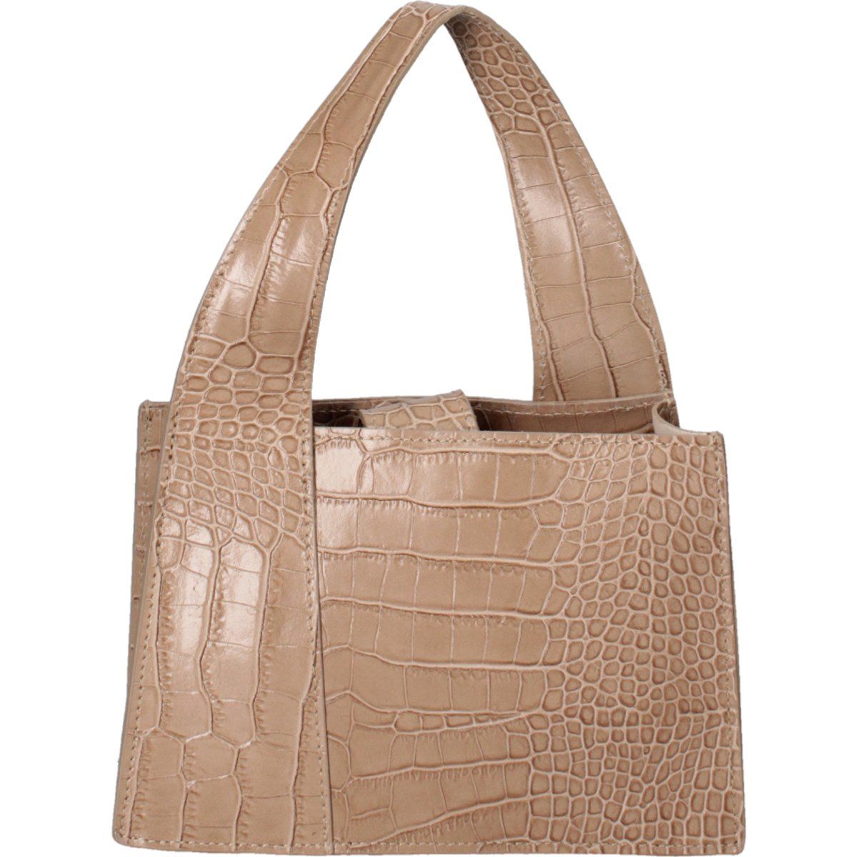 Strukturierte Handtasche mit Krokoprägung