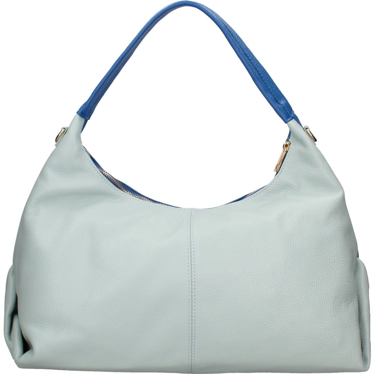 Zweifarbige Hobo-Tasche aus Leder