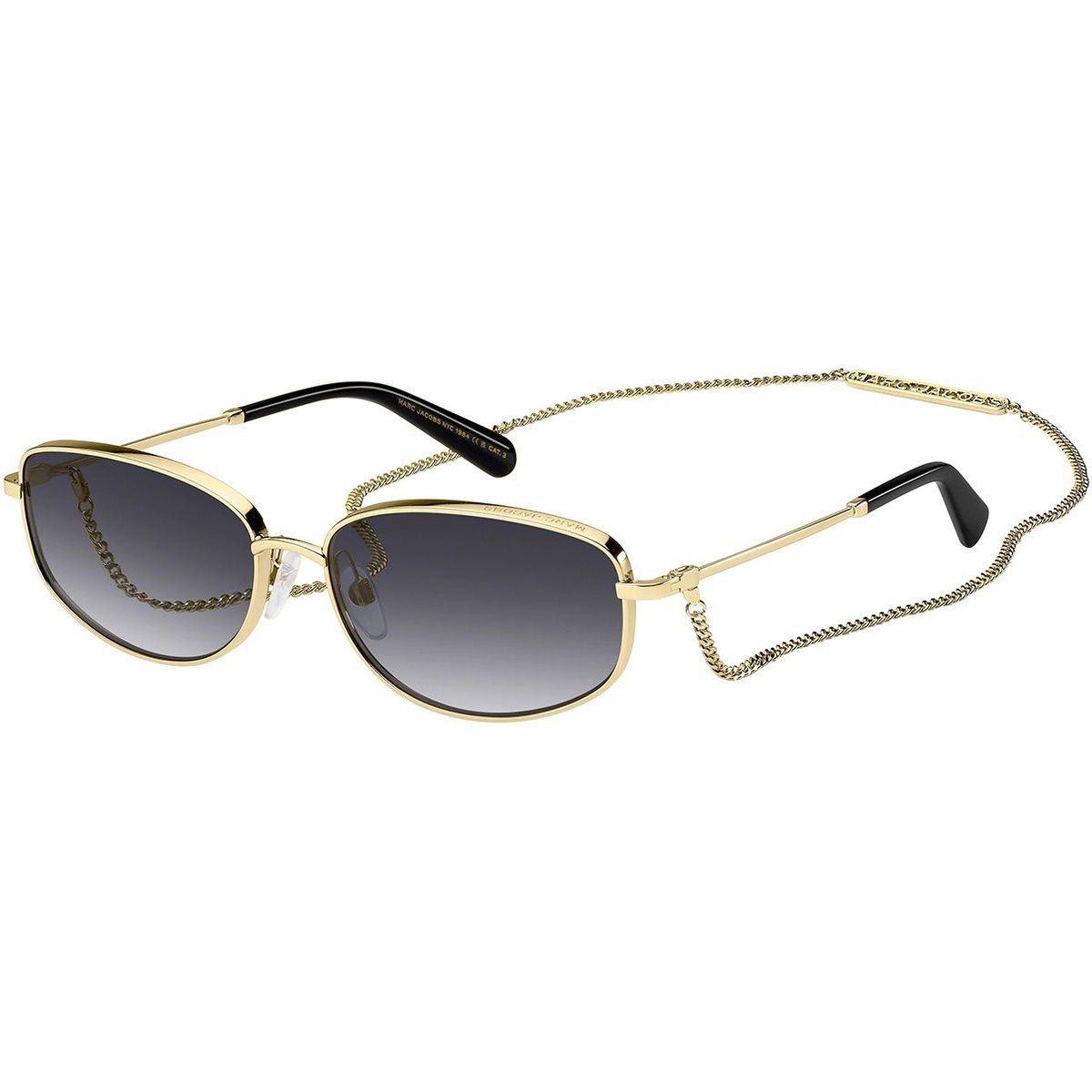 Ovale Vintage-Sonnenbrille mit Kette