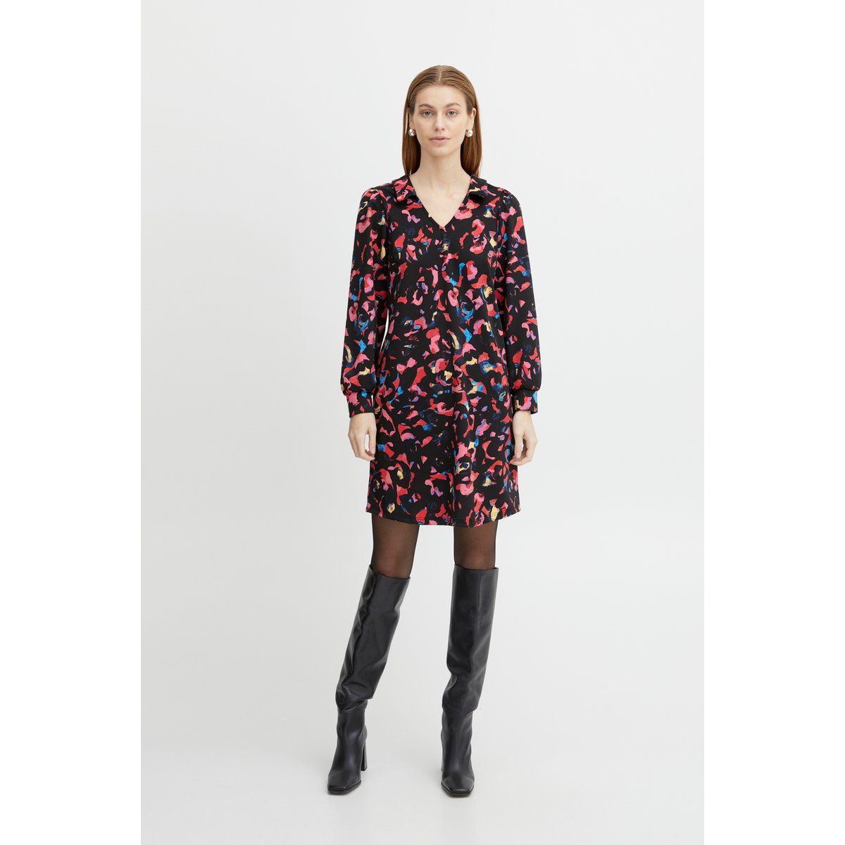 Bedrucktes Minikleid mit geradem Schnitt