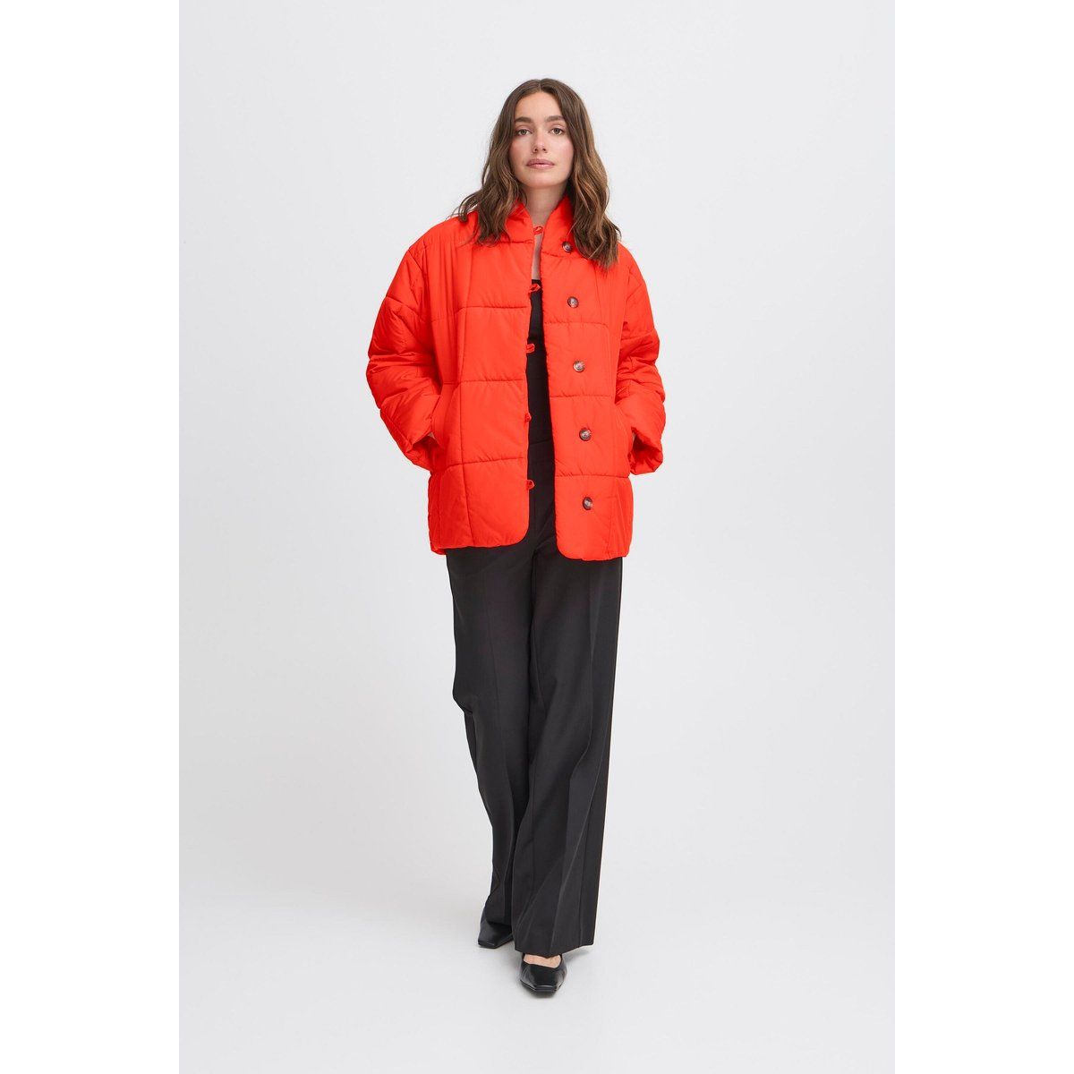 Oversized Steppjacke mit Knöpfen