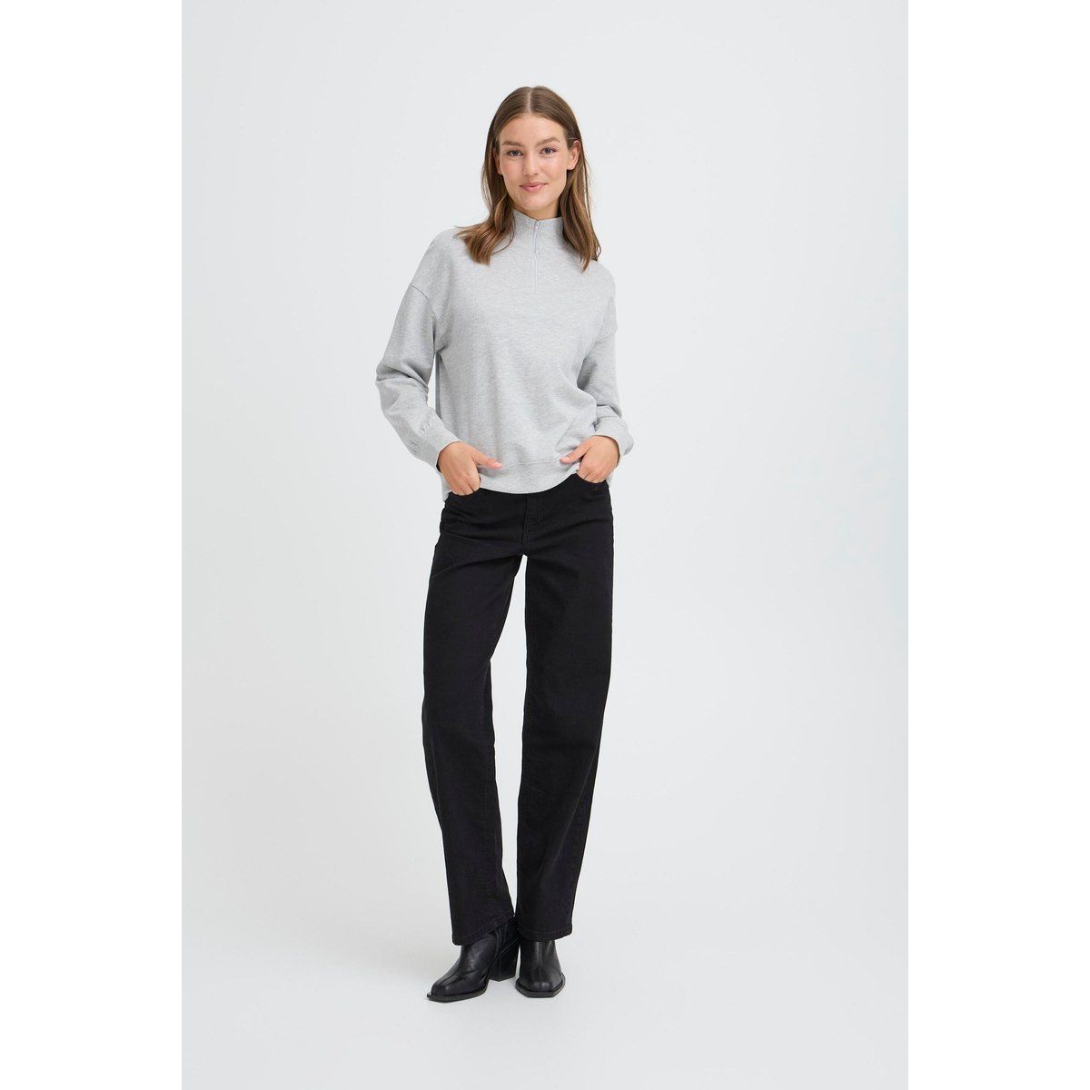 Half-Zip-Sweatshirt mit Stehkragen