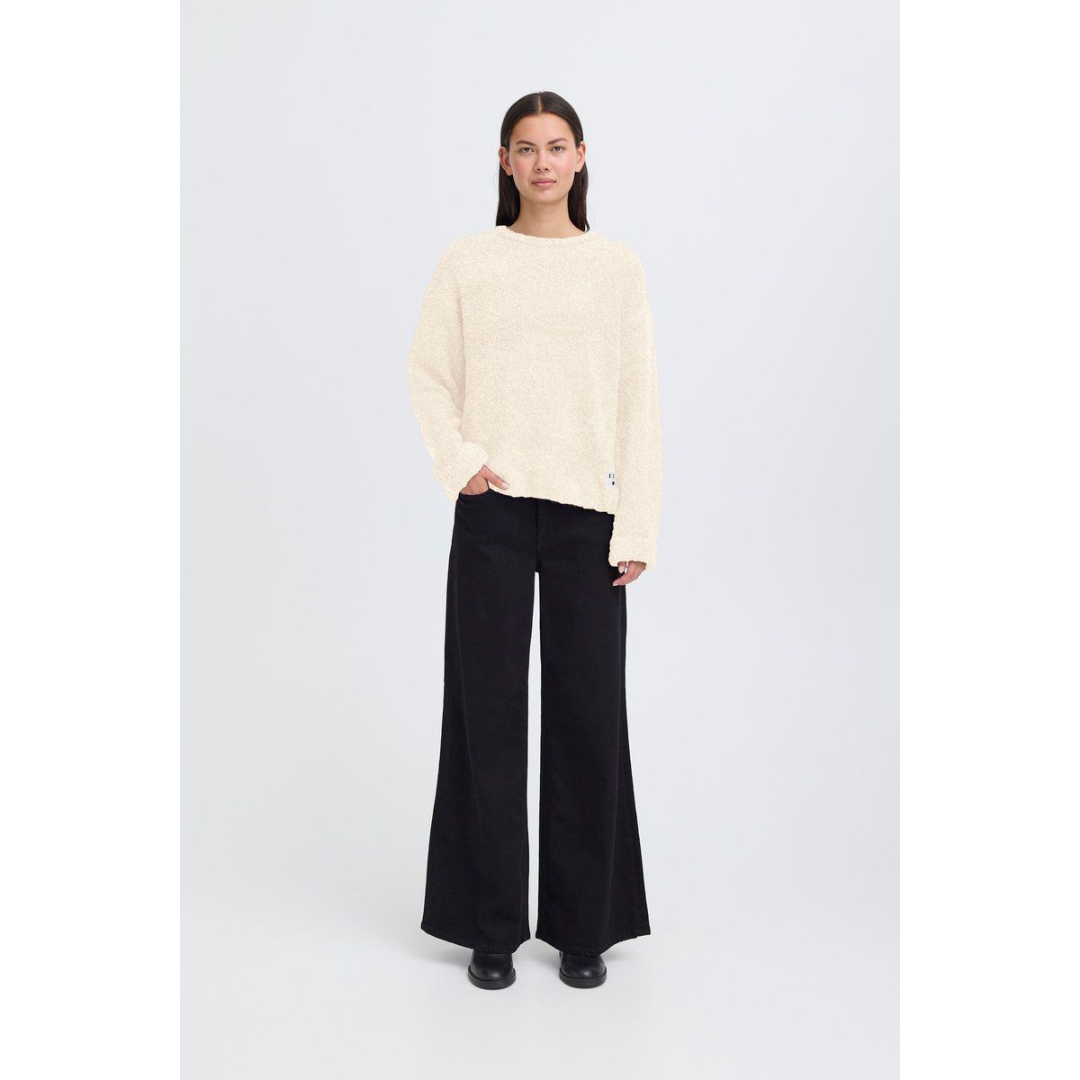 Oversize-Strickpullover mit Rundhalsausschnitt