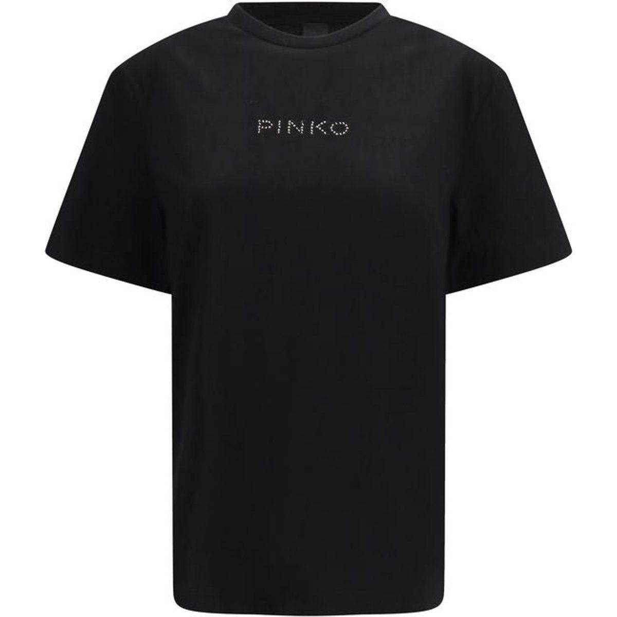 Baumwoll-T-Shirt mit Strass-Slogan