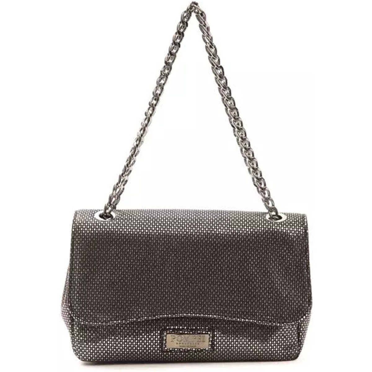 Strukturierte Leder-Kettenschultertasche
