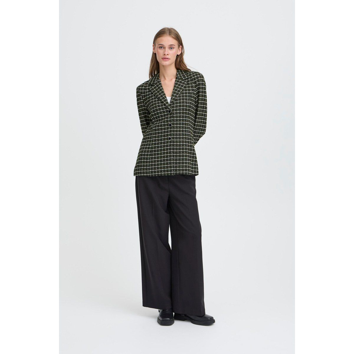 Taillierter Karo-Tweed-Blazer