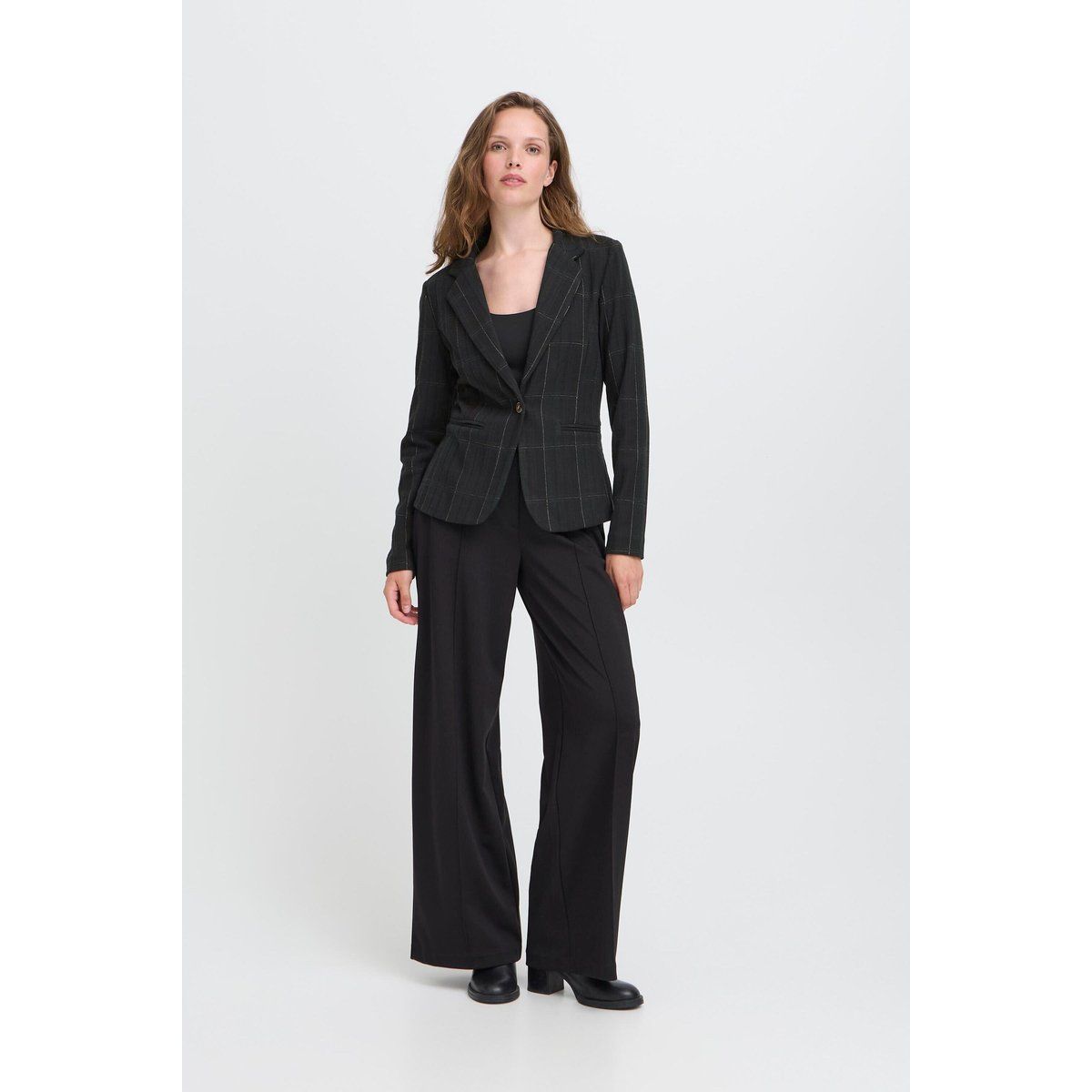 Taillierter Blazer mit Karomuster