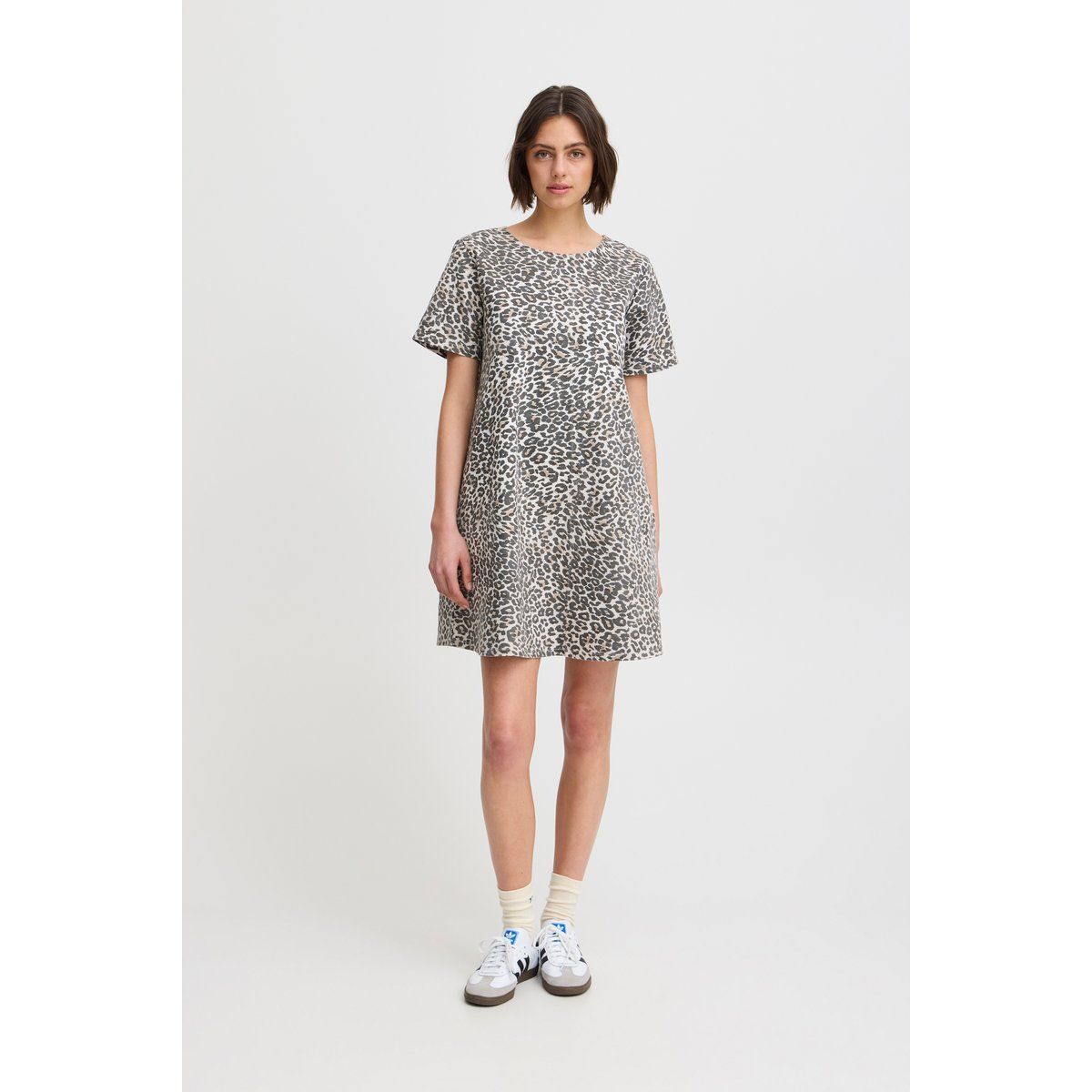 Mini-Hängerkleid mit Leopardenmuster