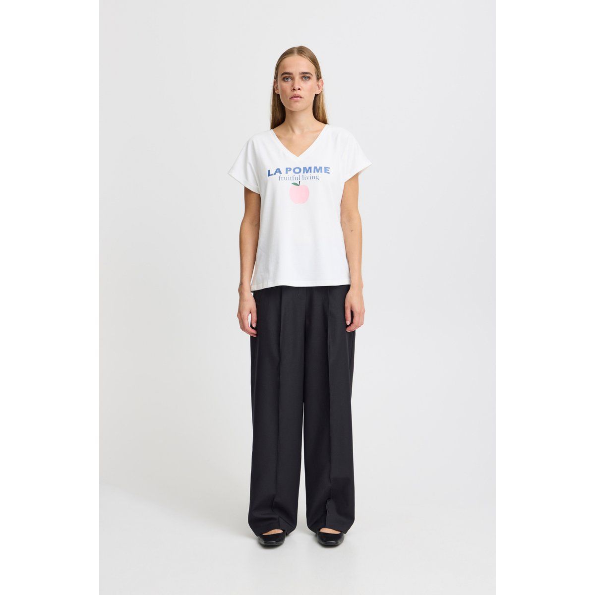 Grafik-T-Shirt mit V-Ausschnitt