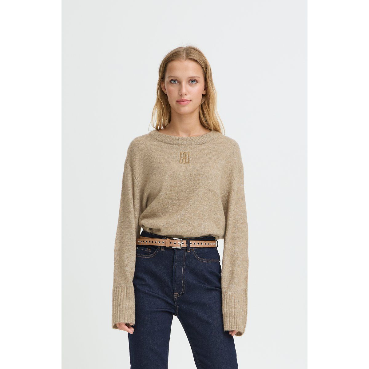 Lockerer Strickpullover mit Struktur