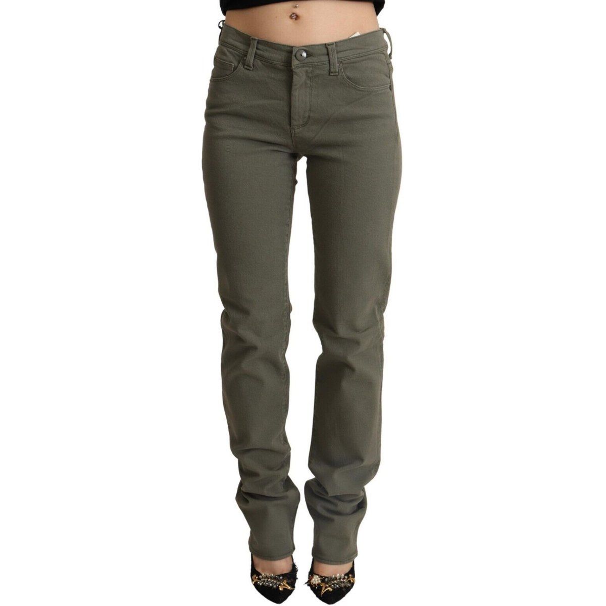Schmale Stretch-Hose mit niedriger Taille