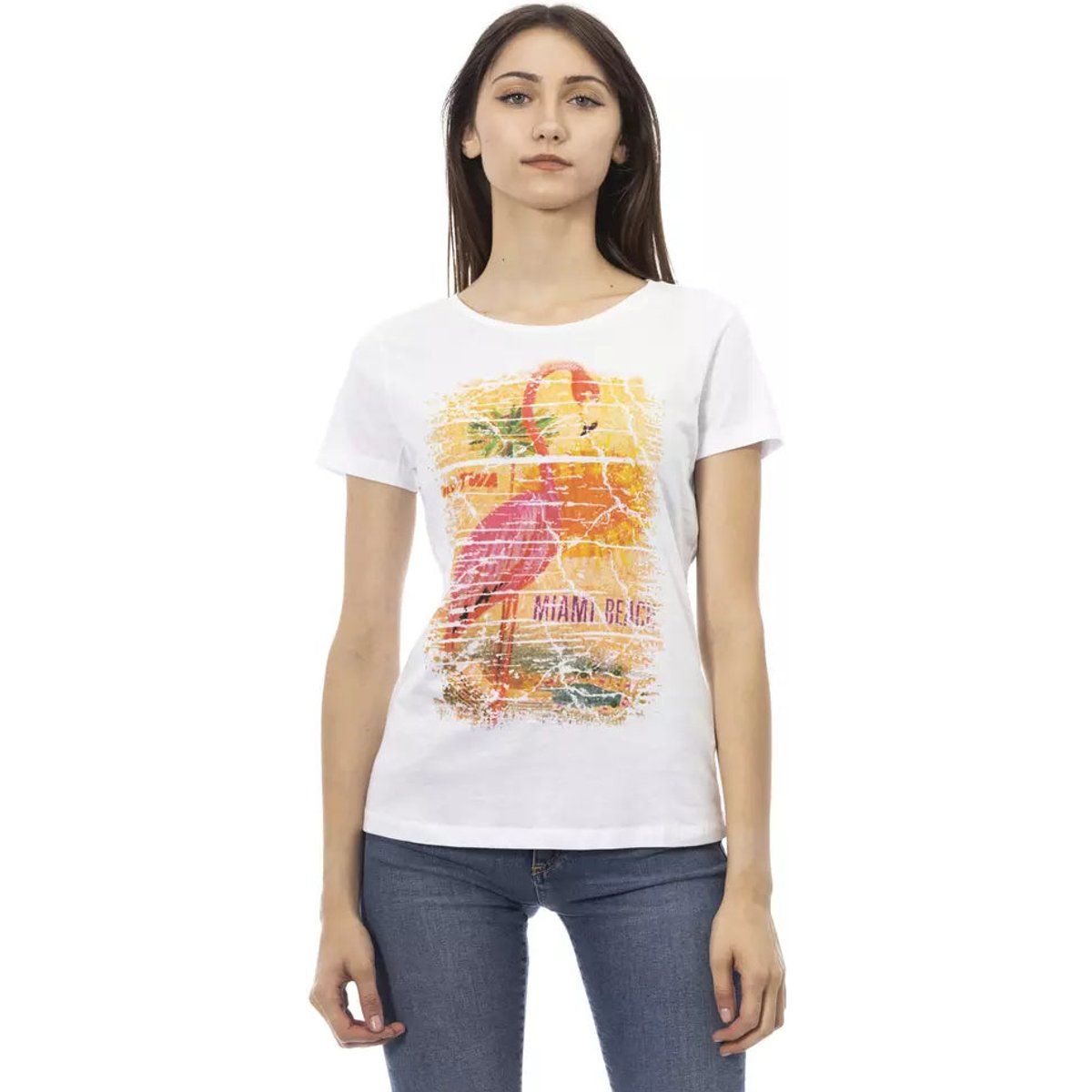 T-Shirt mit Flamingo-Grafikprint