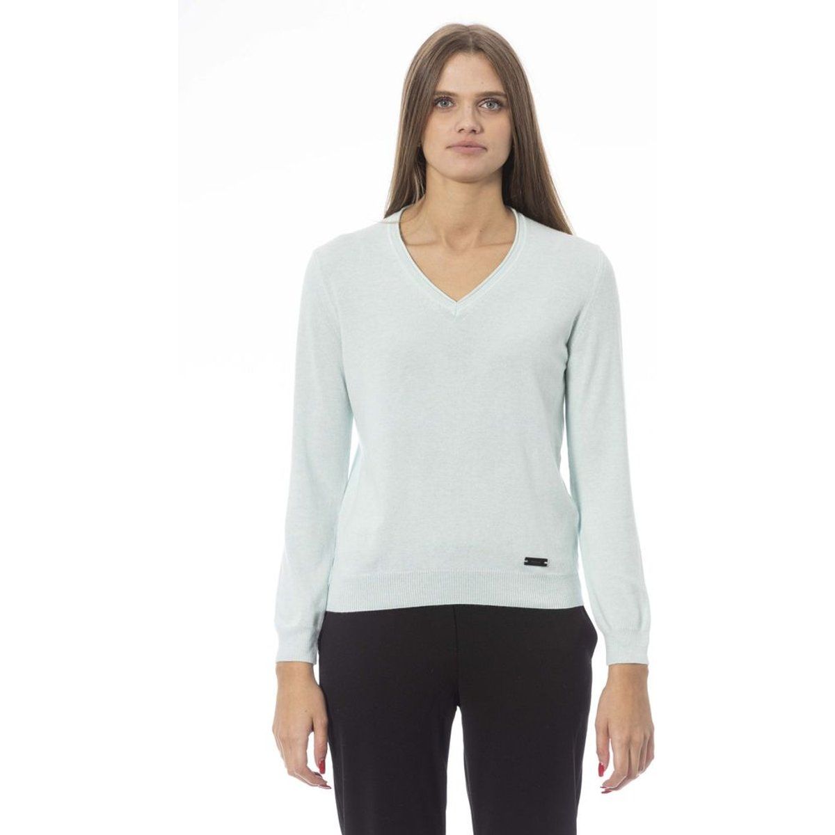 Weicher V-Ausschnitt Feinstrickpullover