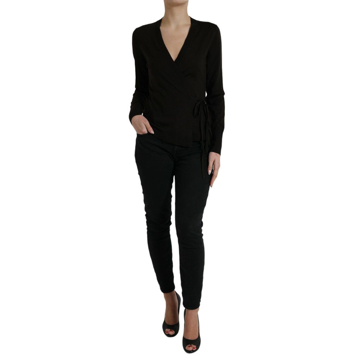 Eleganter Wickel-Cardigan aus Wolle