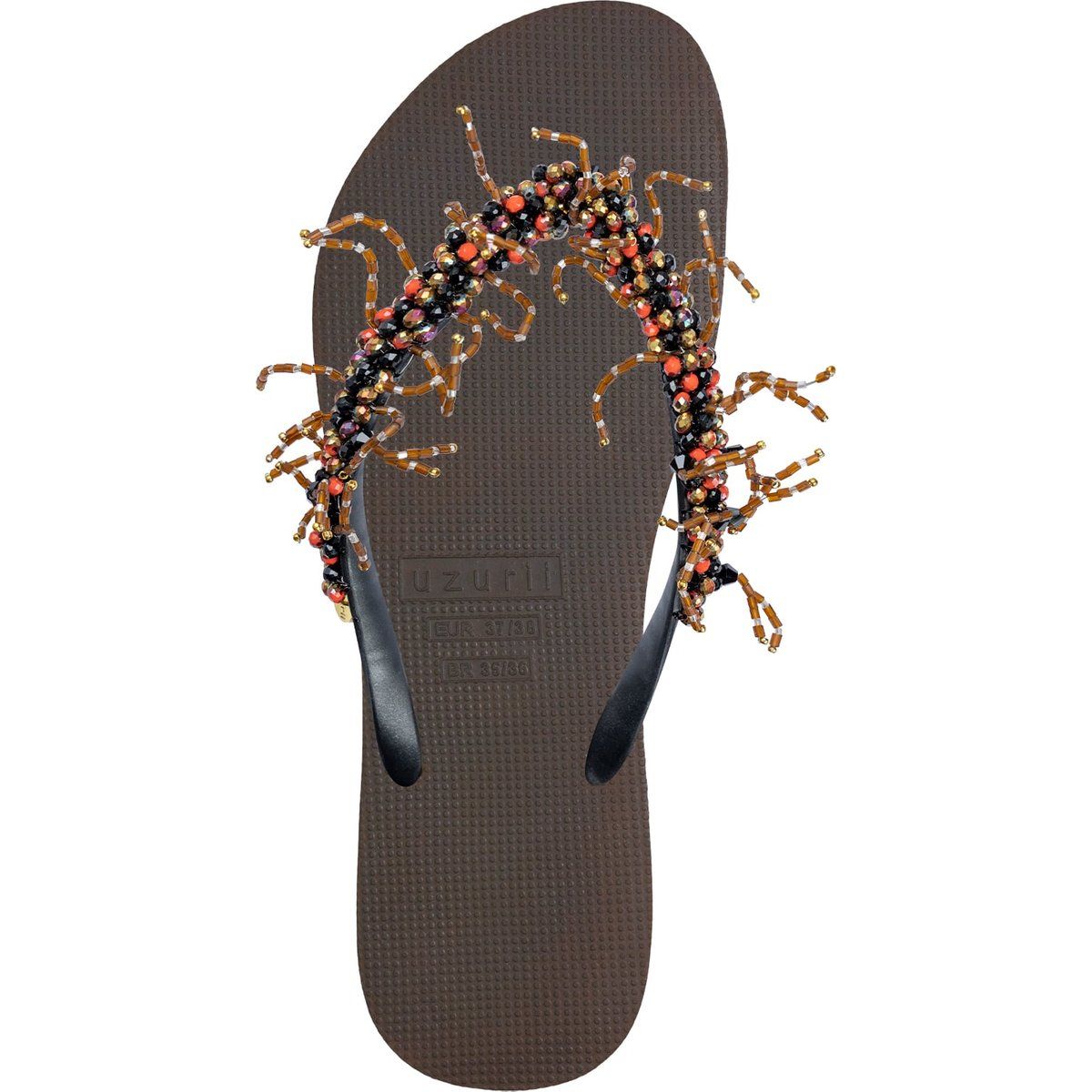 Kunstvolle perlenbesetzte Fransen-Flip-Flops