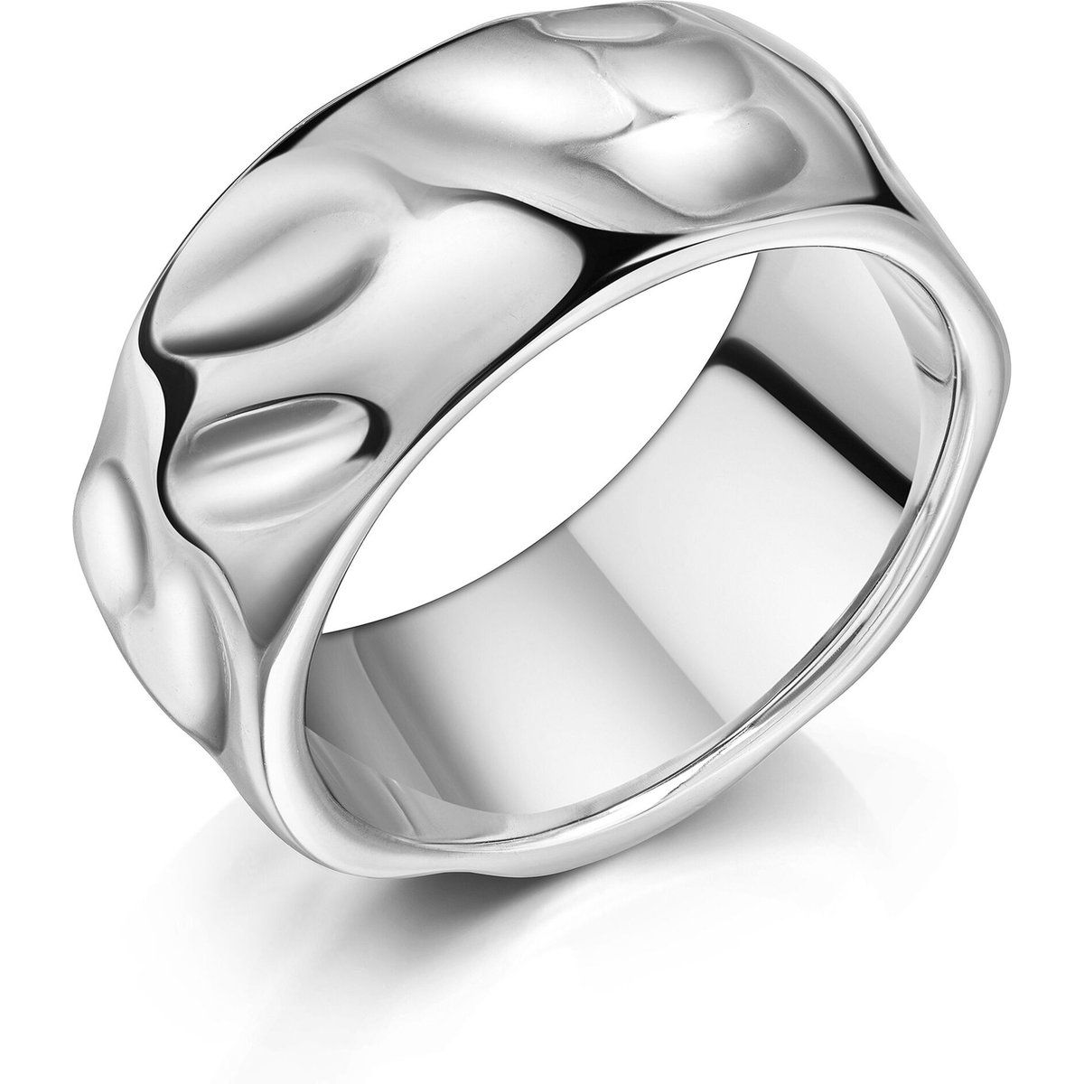 Breiter Hammerschlag-Ring aus Edelstahl