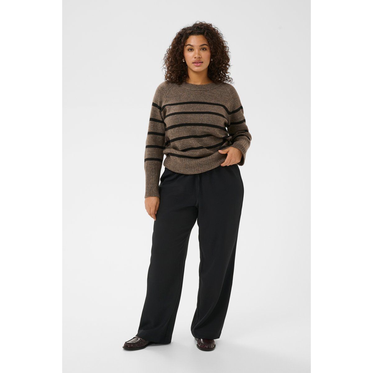 Locker sitzende Weitbein-Hose mit Kordelzug