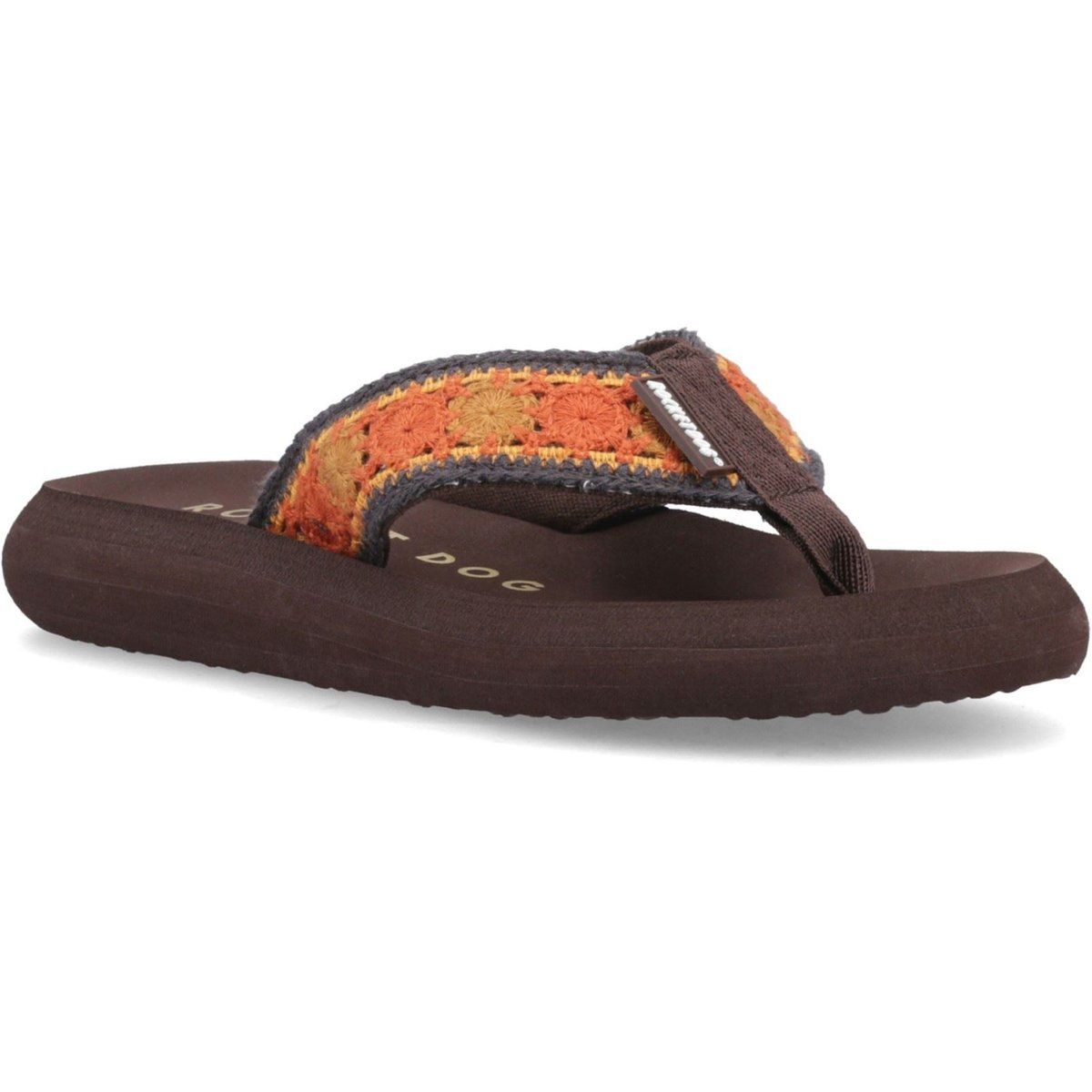 Plateau-Flip-Flops mit besticktem Riemen
