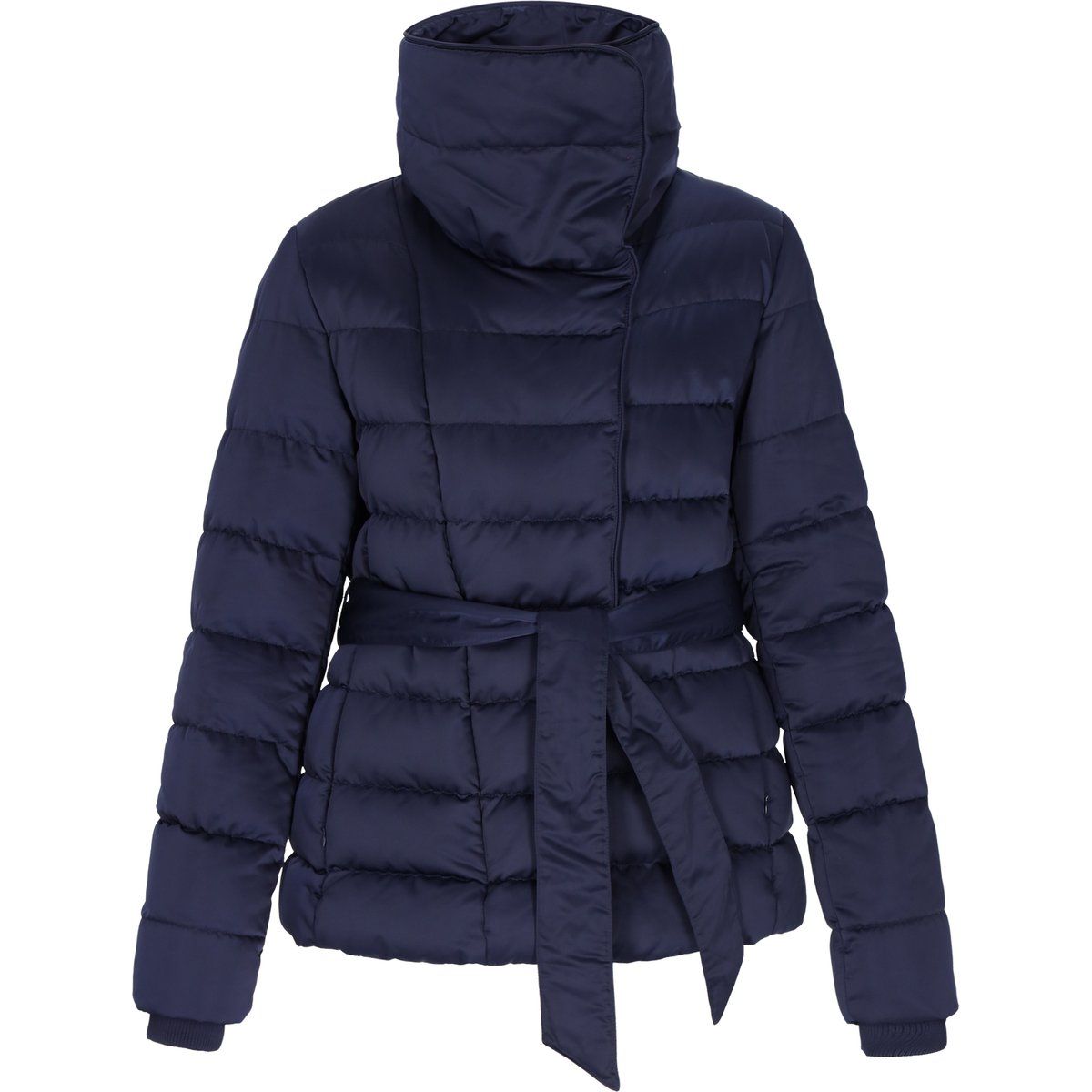 Gesteppte Gürteljacke mit Trichterkragen