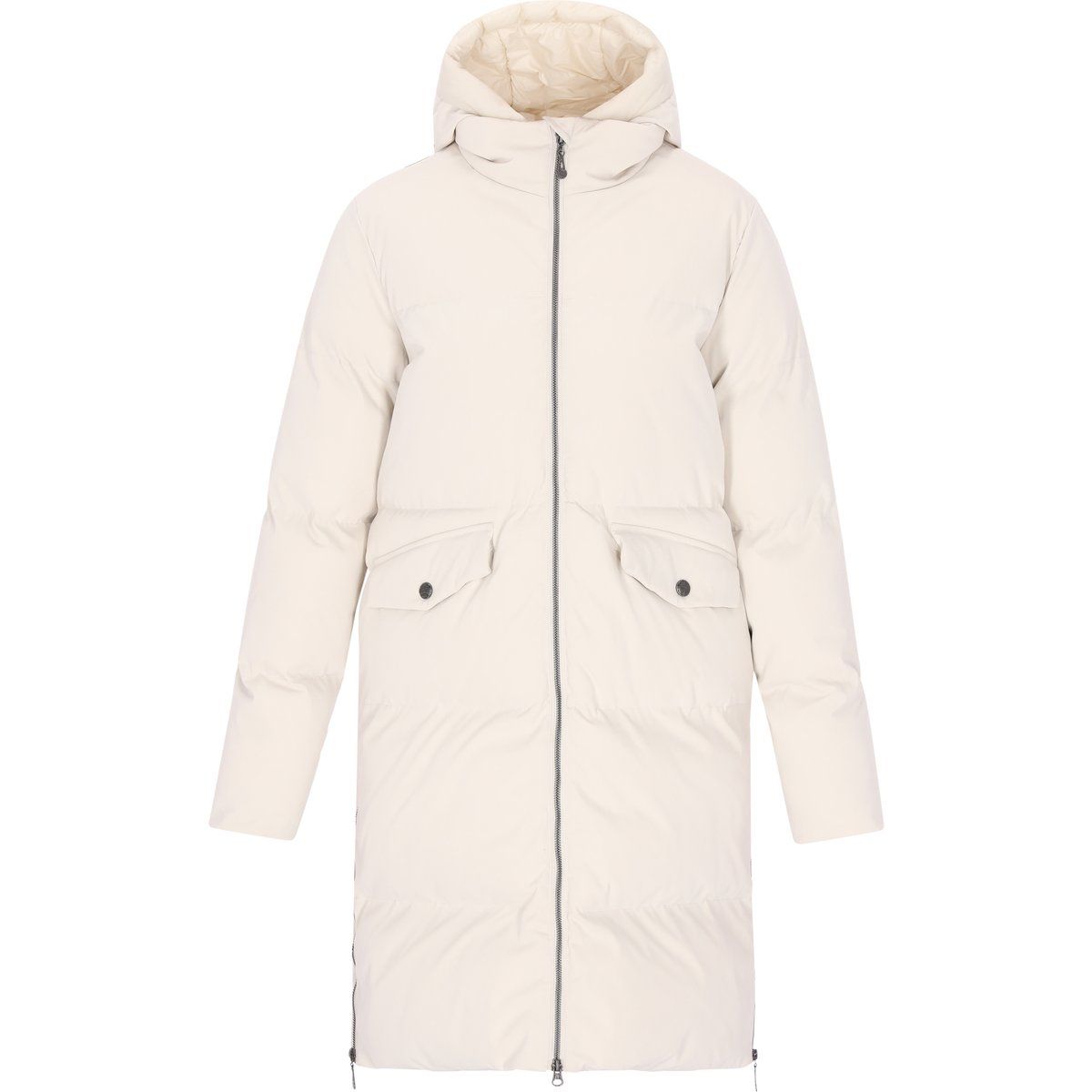 Langer Steppparka mit Kapuze