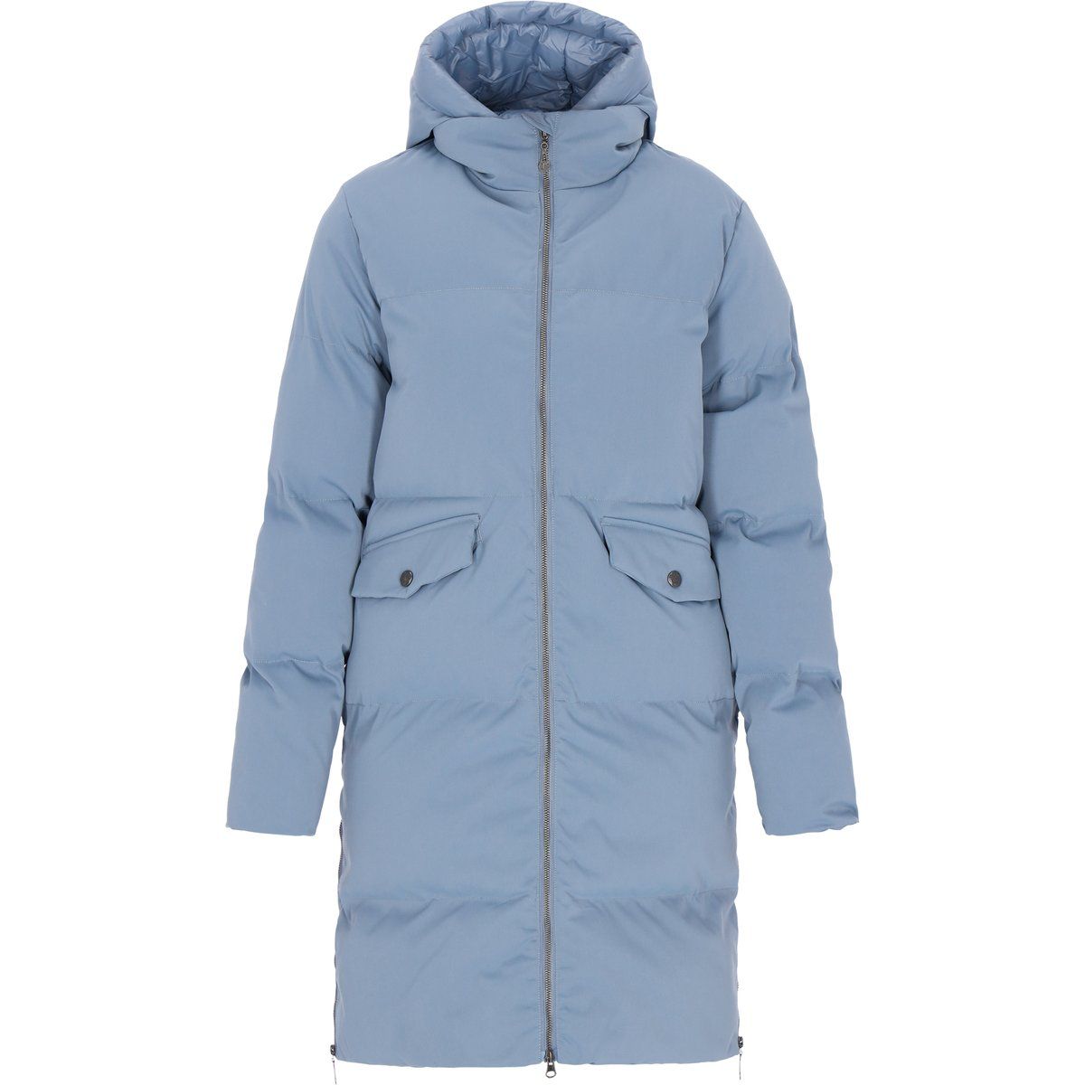 Langer gesteppter Parka mit Kapuze