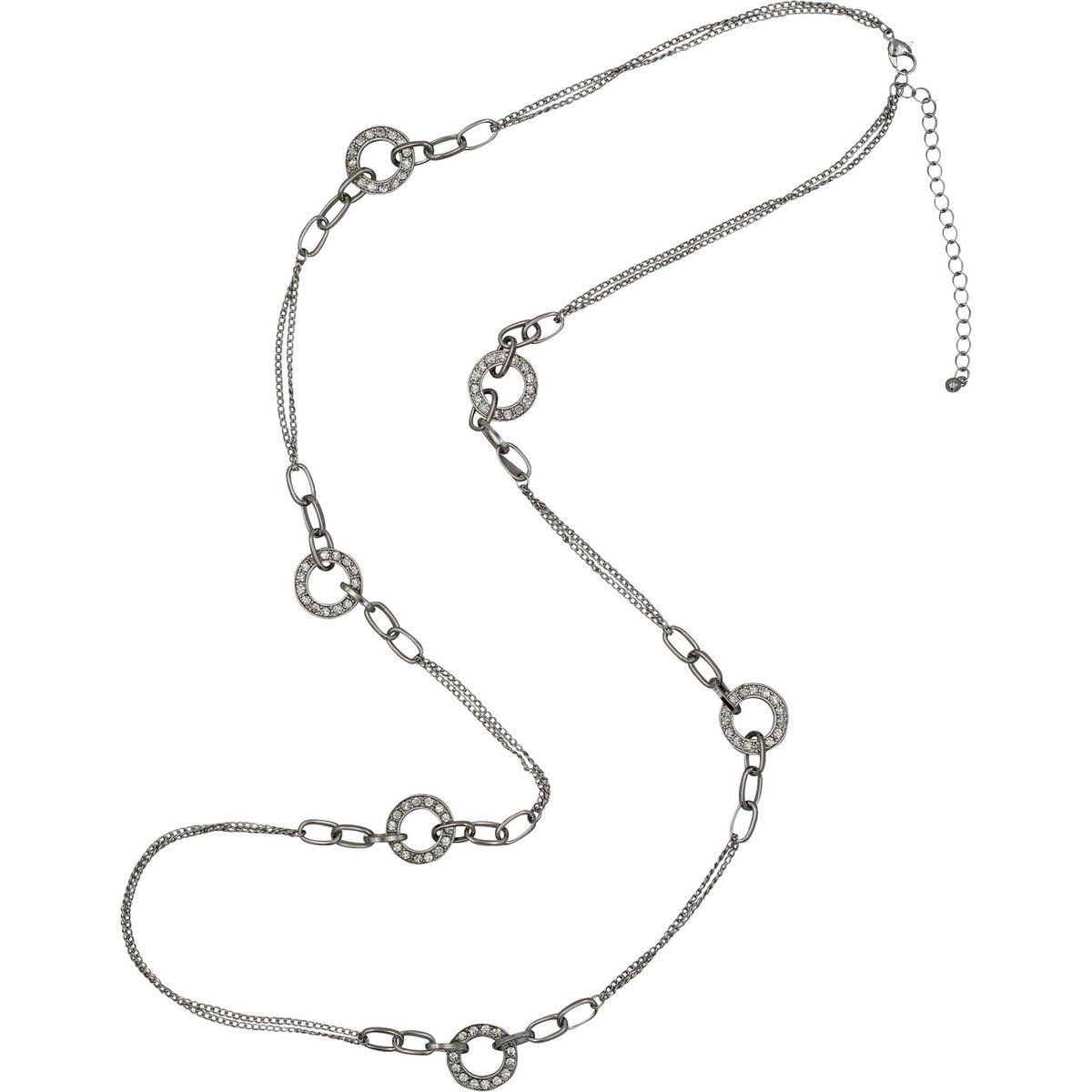 Elegante lange Kette mit Ringverzierung
