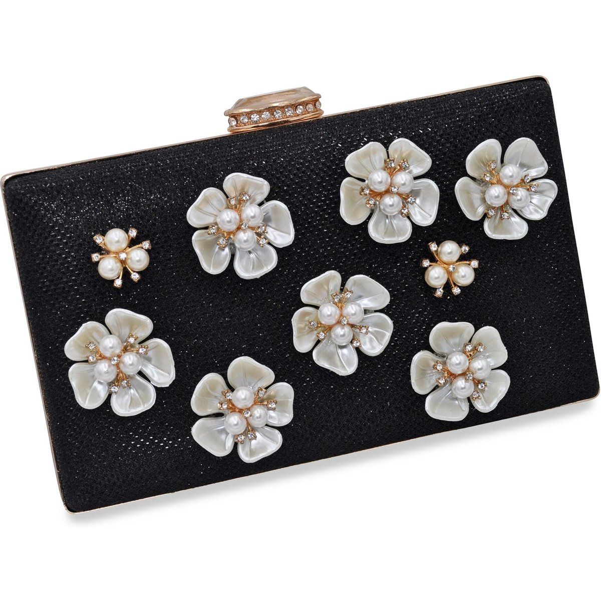 Abendtasche mit floraler Perlenverzierung