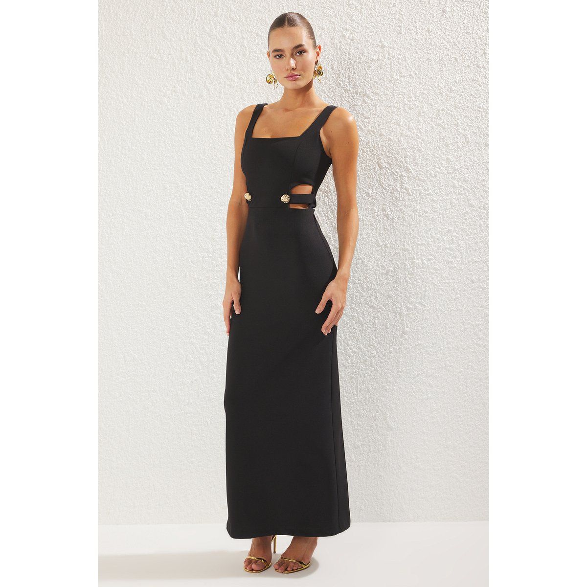 Maxikleid mit Taillen-Cut-outs