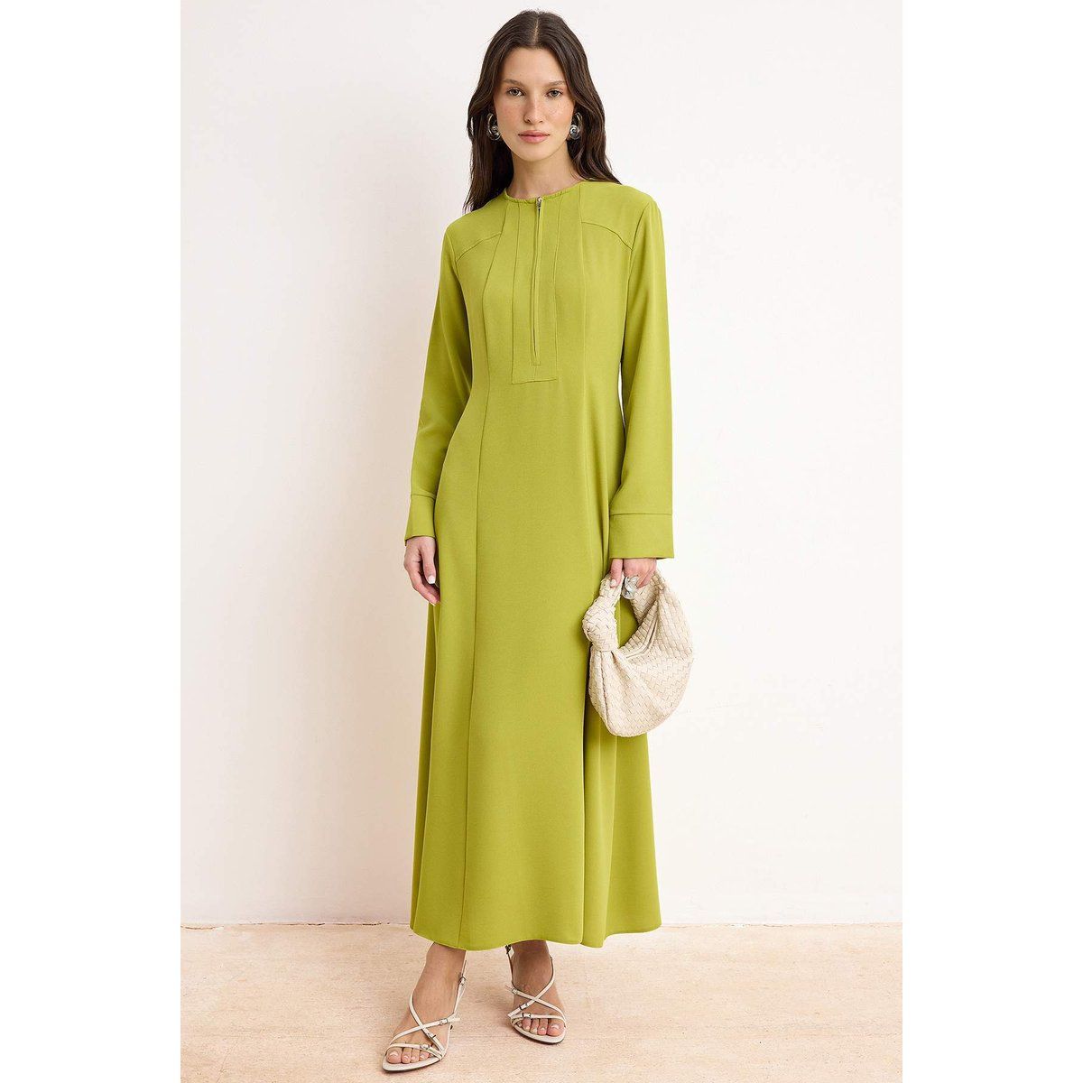 Maxi-Kleid in A-Linie mit Reißverschluss