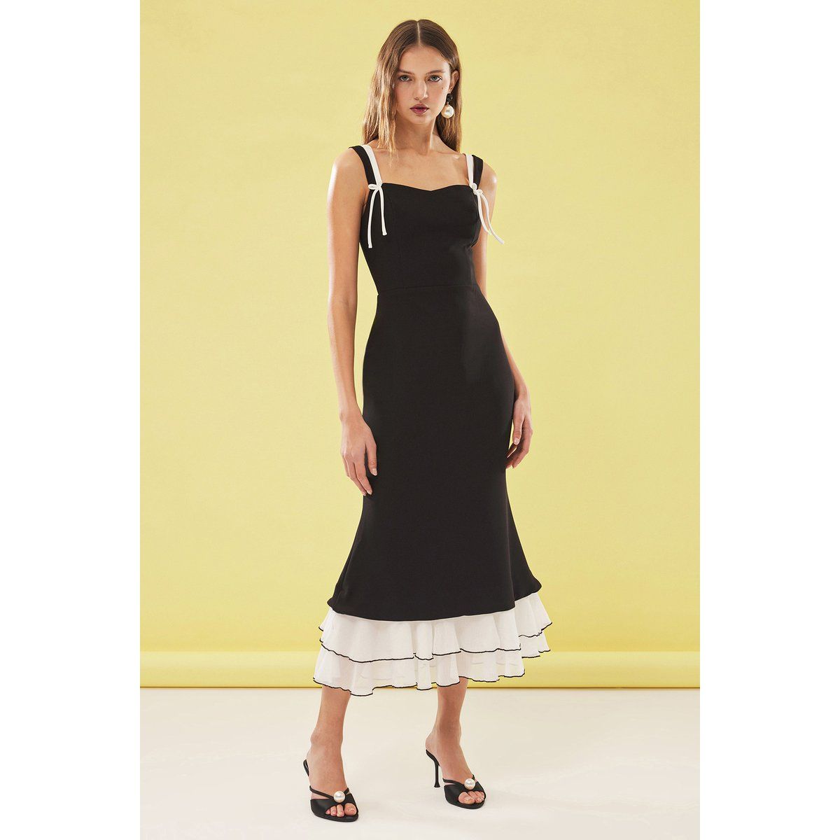 Elegantes Meerjungfrau-Midikleid mit Schleifen