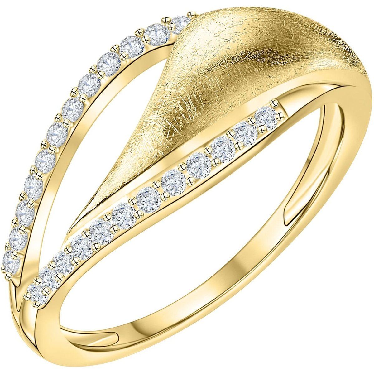 Skulpturaler Wellenring mit Zirkonia