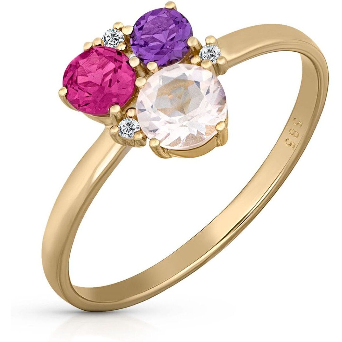 Goldring mit Edelstein-Cluster