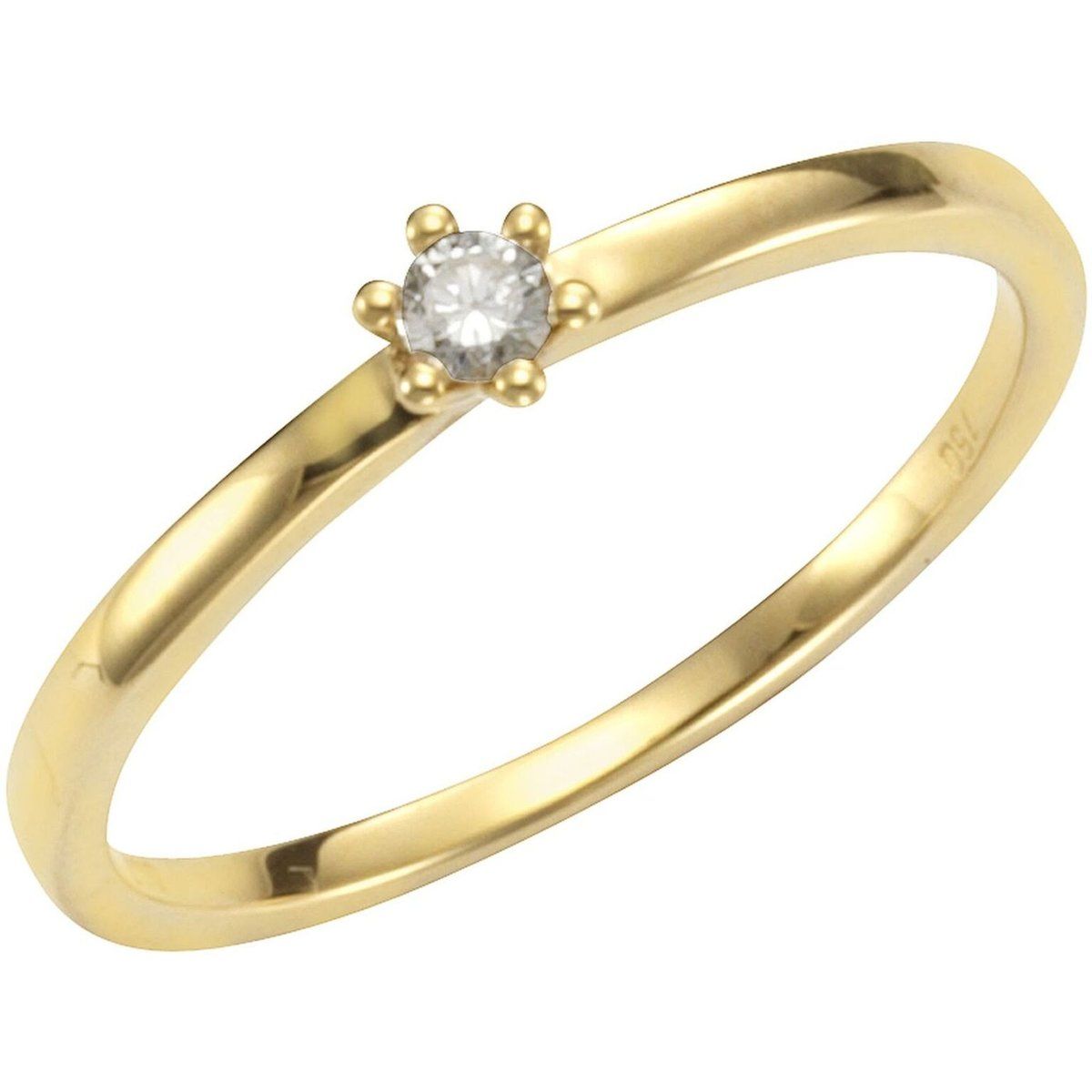Goldring mit Brillant-Schliff