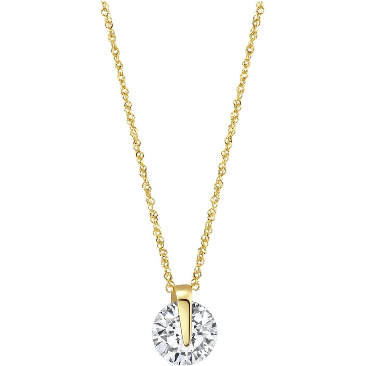 Elegante Goldkette mit Zirkonia Anhänger