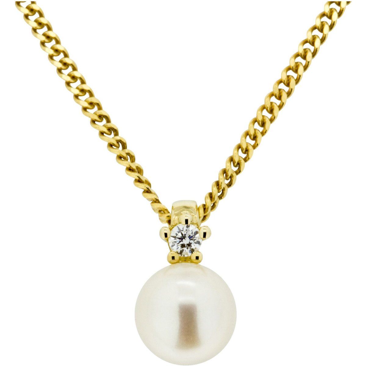 Halskette mit Perle und Diamant