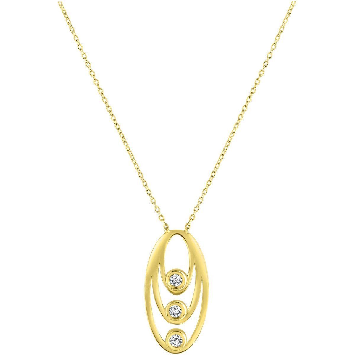 Elegante Halskette mit ovalem Anhänger