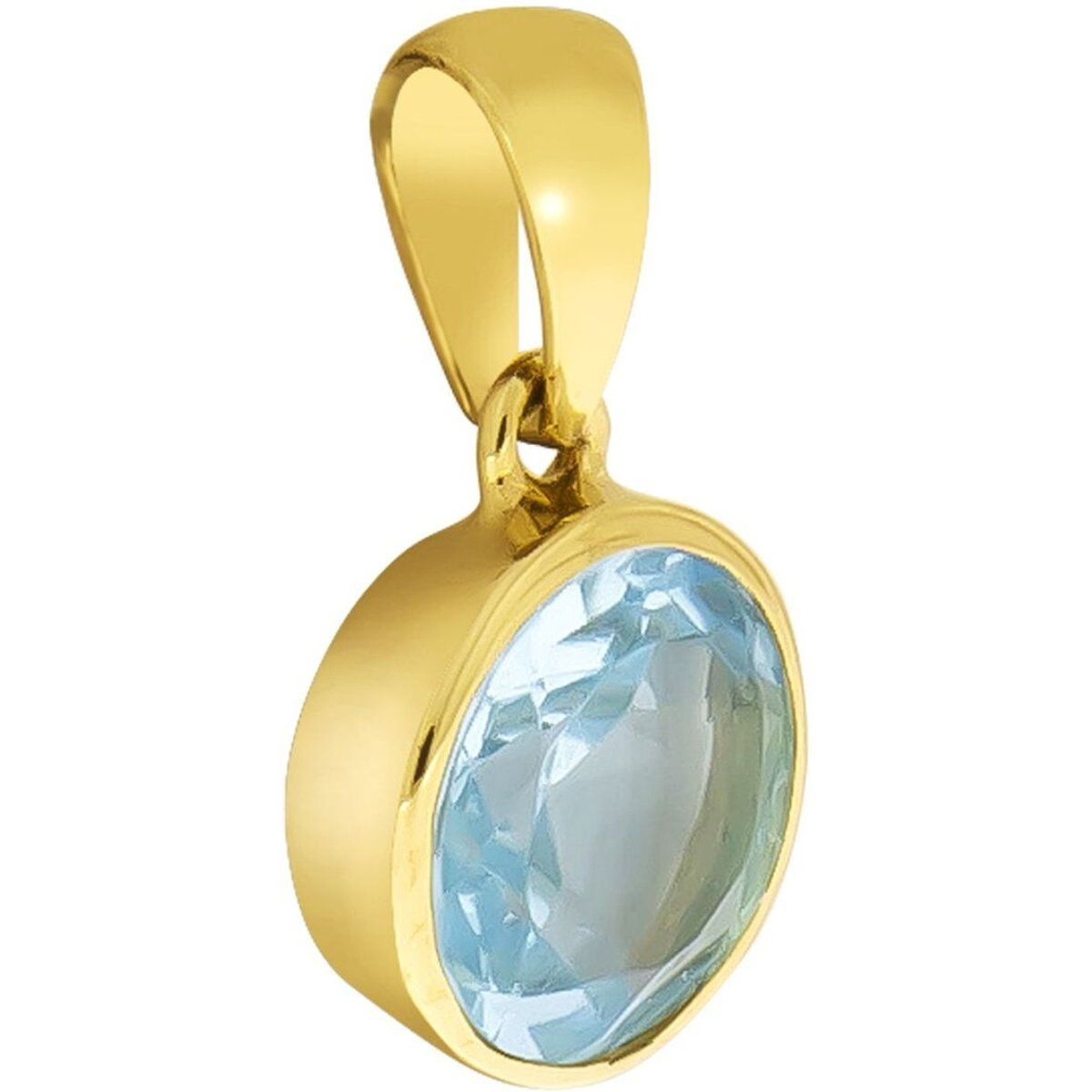 Eleganter Goldanhänger mit Blautopas
