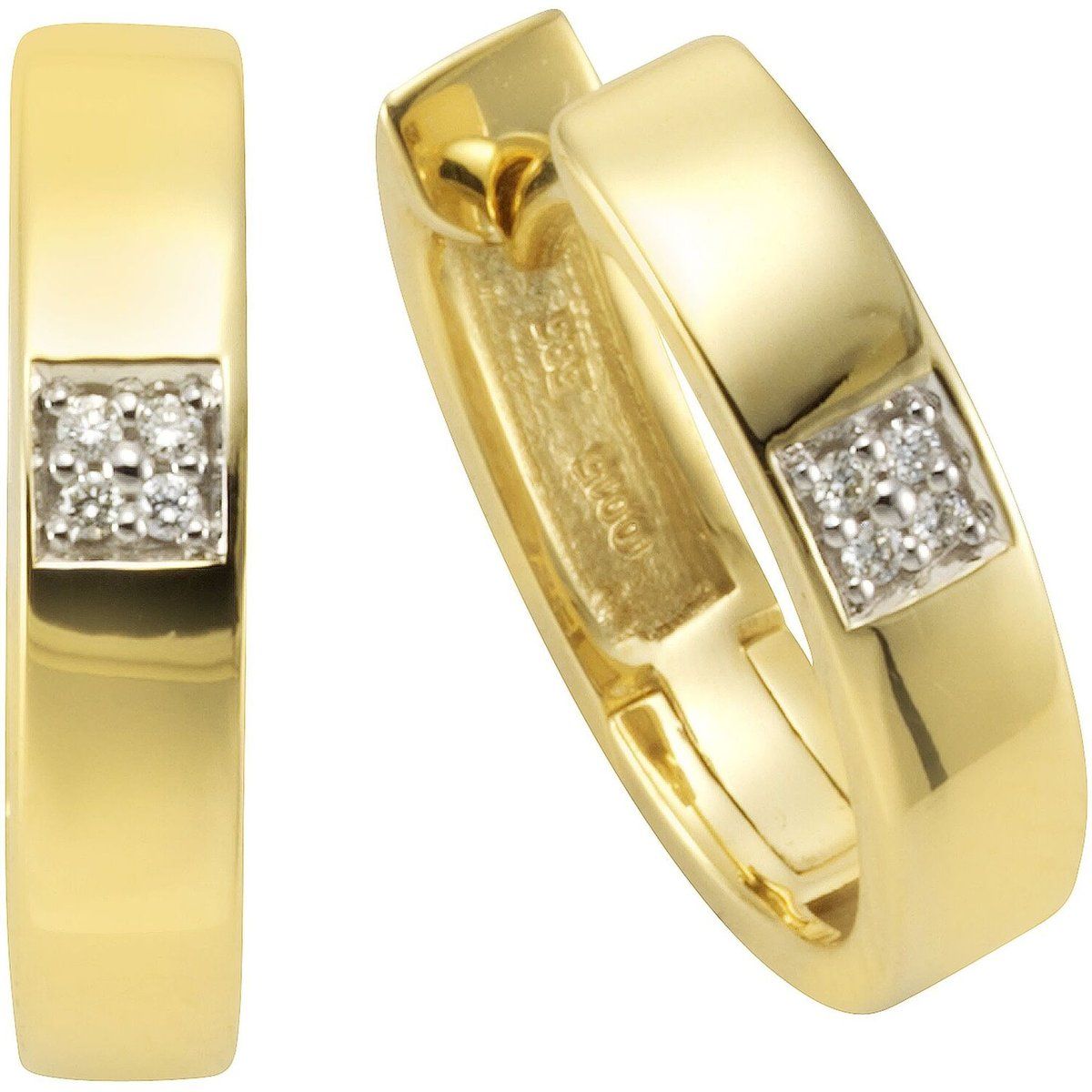 Elegante Creolen mit Brillantenbesatz