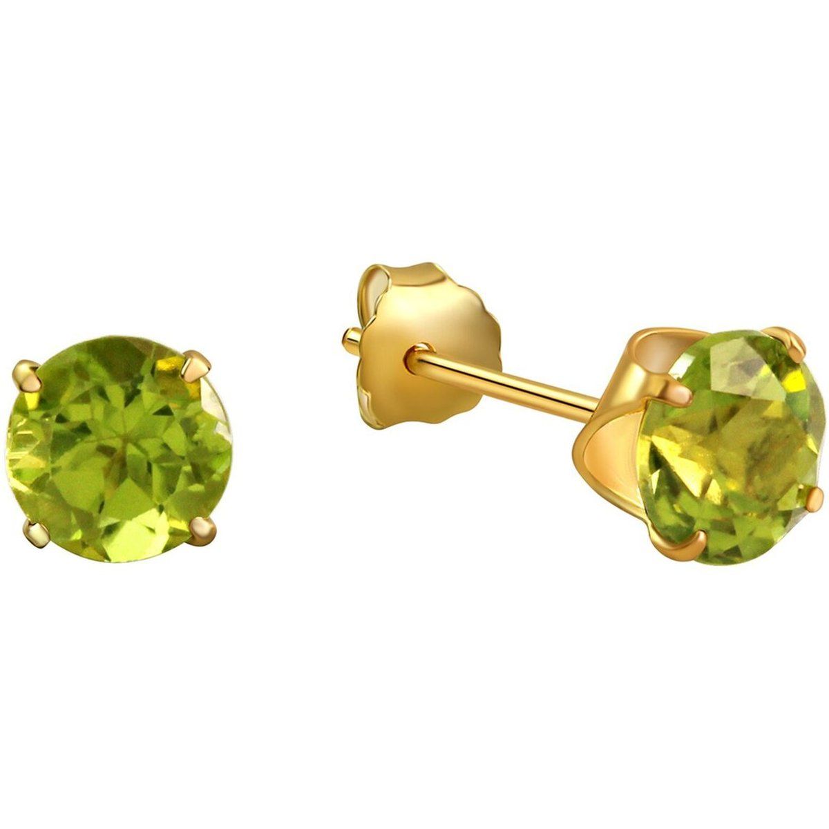 Peridot-Ohrstecker aus 333er Gelbgold