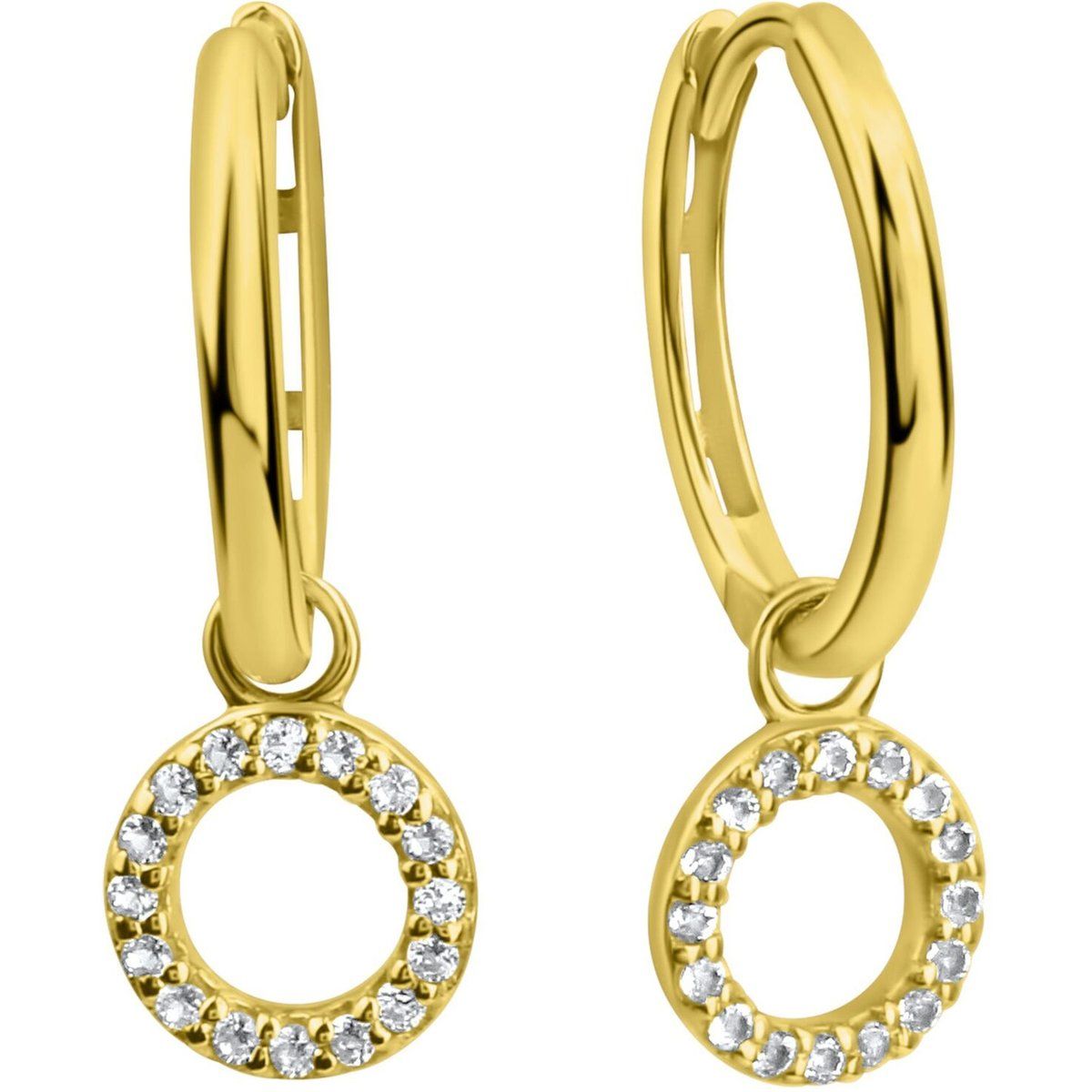 Goldene Creolen mit Topas-Anhängern